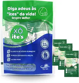 Sachês de Soro Fisiológico em Pó Xô ites, Kit com 60 Unidades, para Alívio e Higienização