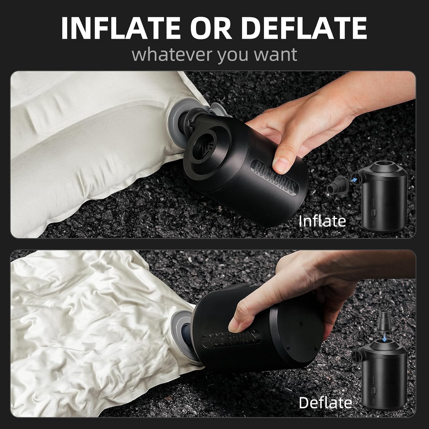 BEAUTYOVO Bomba De Aire Eléctrica Para Inflables De Piscina, Bomba De Colchón De Aire De Llenado Rápido, Bomba De Aire Portátil Inalámbrica Con Batería Recargable, Bomba De Inflador Para Cama De