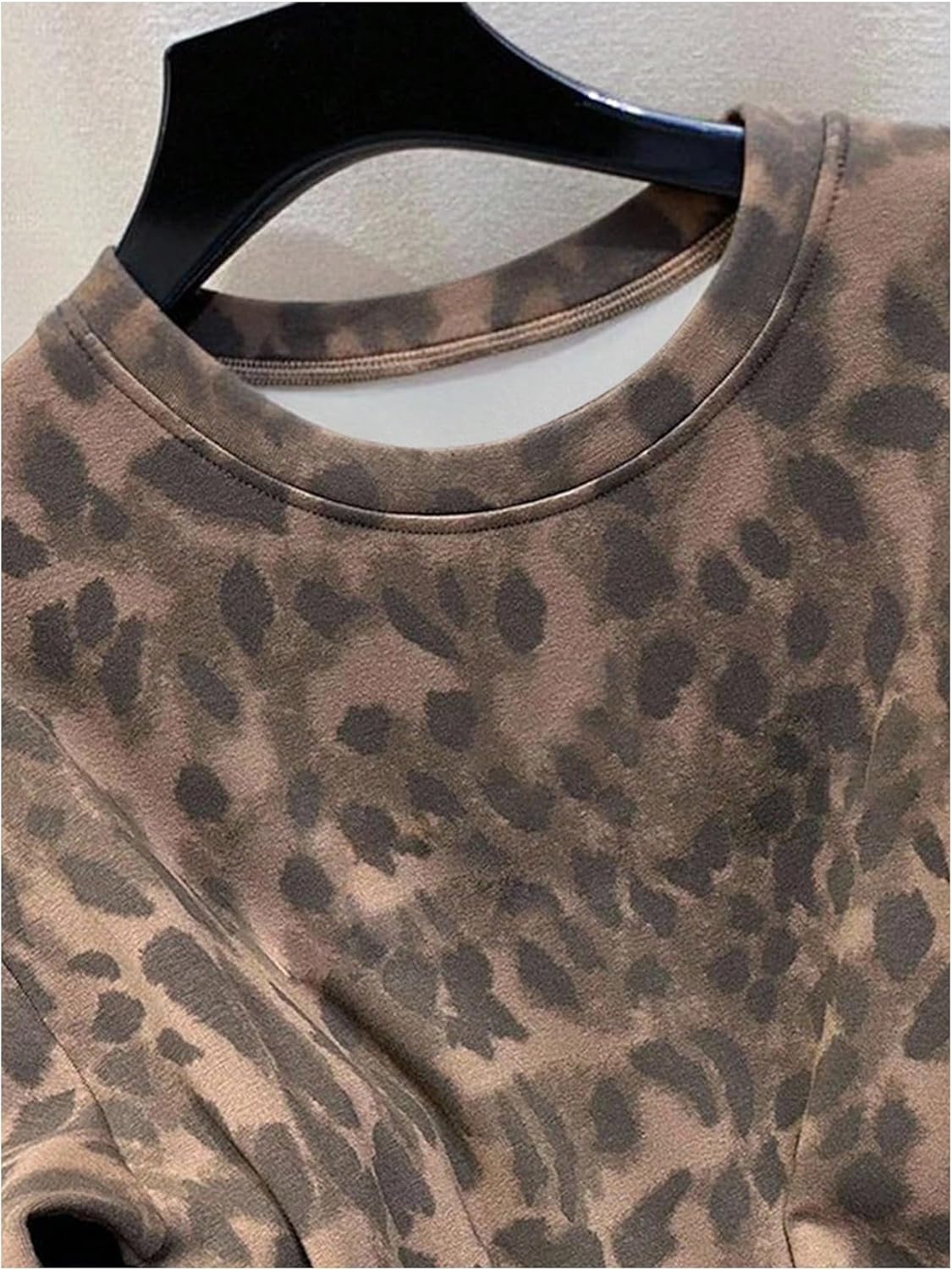 SOLY HUX Women's Plus Size Leopard Top Short Sleeve Crewneck Tee Shirts Vintage Streetwear - Image 3