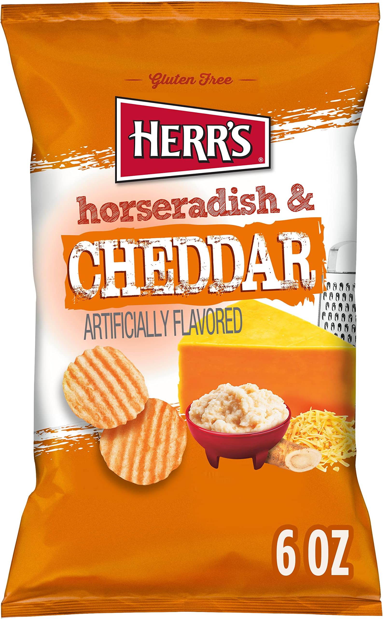 Herr’s Potato Chips, Horseradish and Cheddar Flavor, Gluten