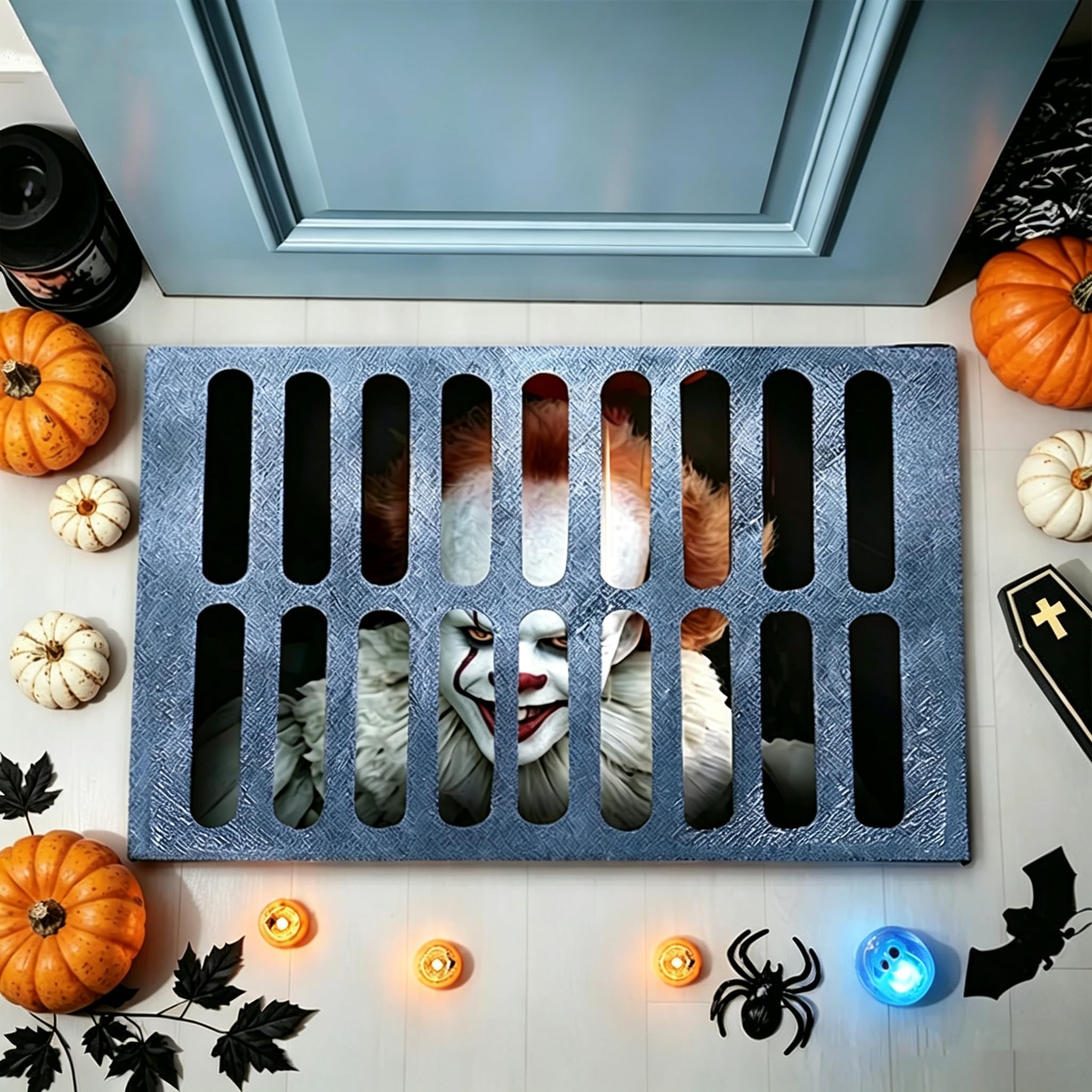 Halloween Door Mat Clown Decorations Outdoor 60x40cm For Porch Entrance