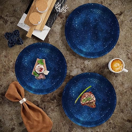 Miniatura 5 de 40 piezas de suministros de fiesta de galaxia estrellada, platos de papel para fiesta de galaxias espaciales, platos de postre para fiestas de