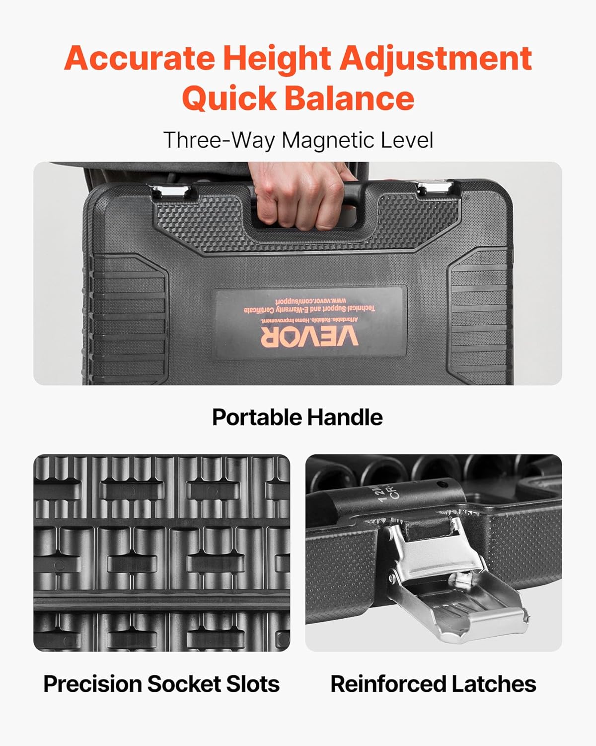 VEVOR Impact Socket Set, 26pcs x 1/2inch Metric 10mm-36mm Impact Sockets, 6-Point Deep Socket Rugged Construction High-torque, Cr-V 1/2 Inches Drive Socket Set Impact with a Storage Cage - Image 6