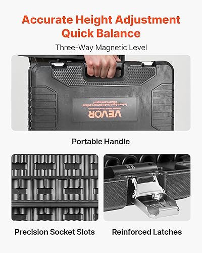 Miniatura 94 de VEVOR Juego de dados de impacto de 3/4 pulgadas, 29 piezas, enchufes de 6 puntos, construcción resistente, CR-M0, juego de llaves de vaso de 3/4