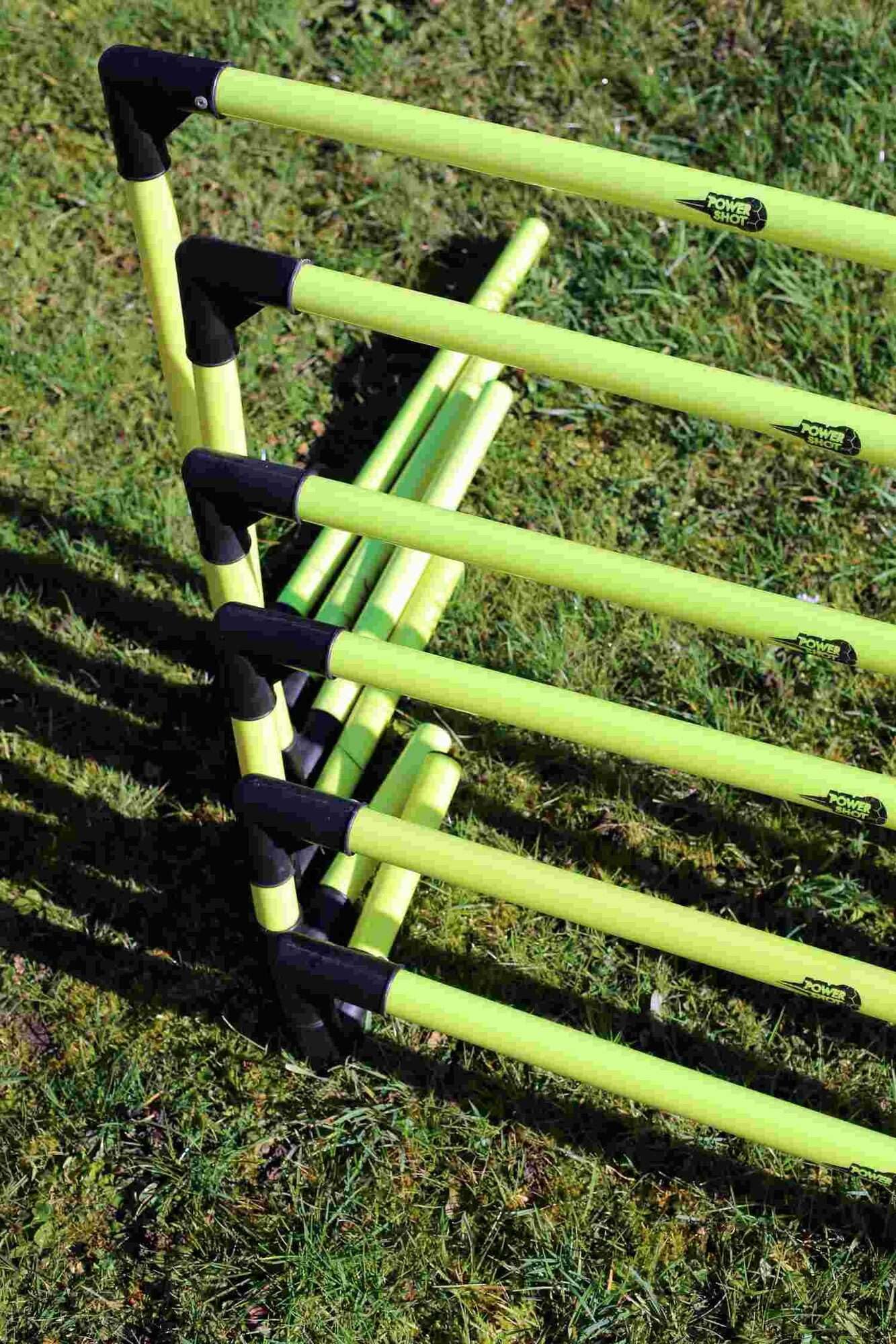 POWERSHOT Set di 6 Ostacoli Pieghevoli ciascuno con Un'Altezza diversa: 15cm, 23cm, 30cm, 40cm, 45cm, 60cm