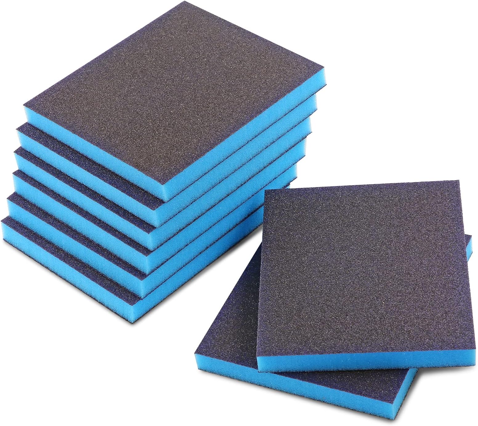 8Pcs 80 Grit Sanding Sponge, Coarse Sanding Blocks Washable and Reusable, Wet Dry Sandpaper Sponge for Wood Metal FurniturePaint and Drywall