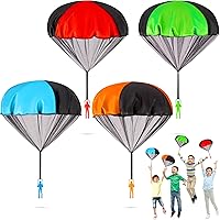Yeeeasy Tangle-Free Parachute Toys Kids 4 Pack - Rip-Stop Nylon Army Men Flying Figures, STEM Outdoor Game Boys Girls 3-12, Easter Gifts