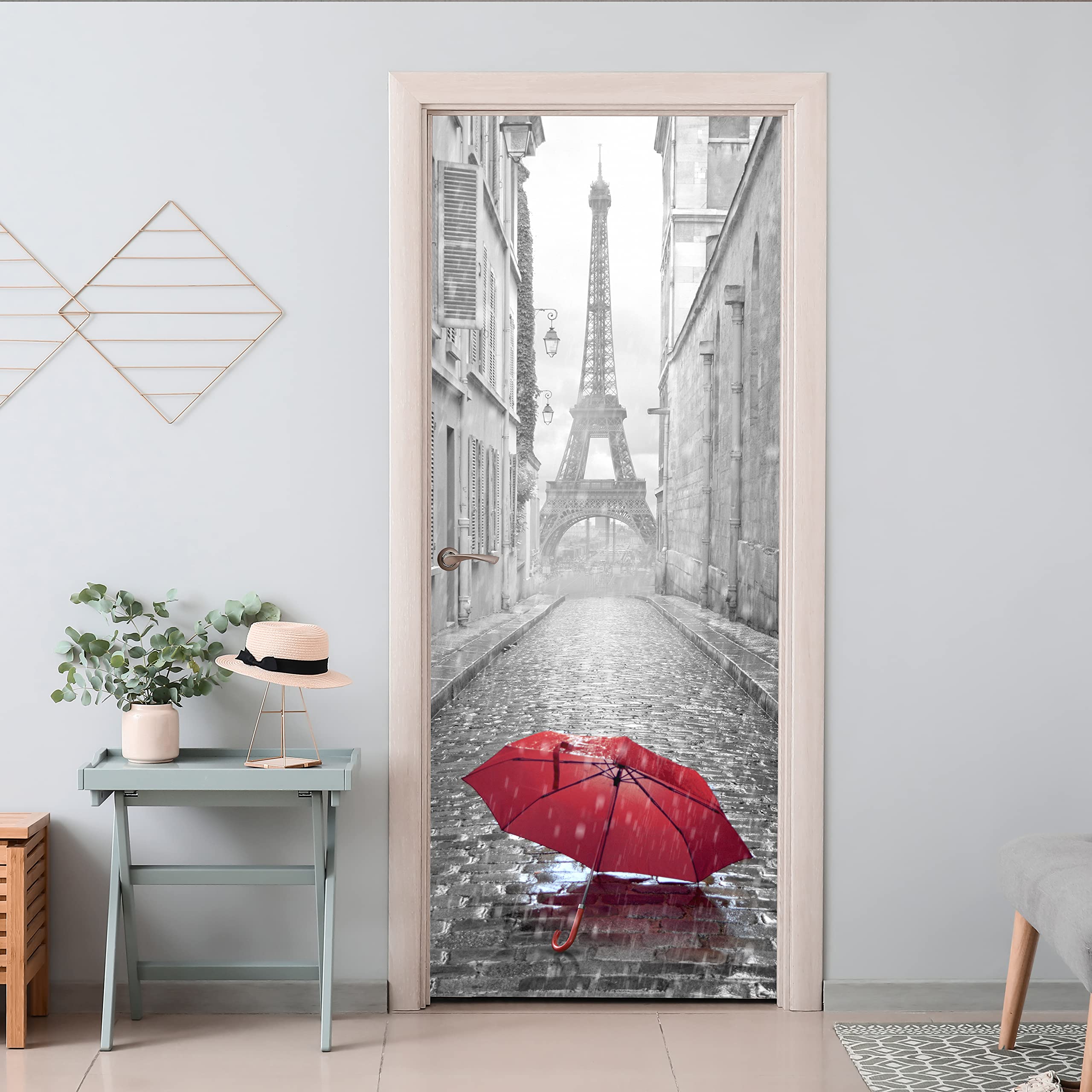 Asian Paints EzyCR8 Paris in Rain Door MuralDoor Sticker Medium Removable Sticker (Pack of 1) (B0BCKTSNSR) Amazon Price History, Amazon Price Tracker