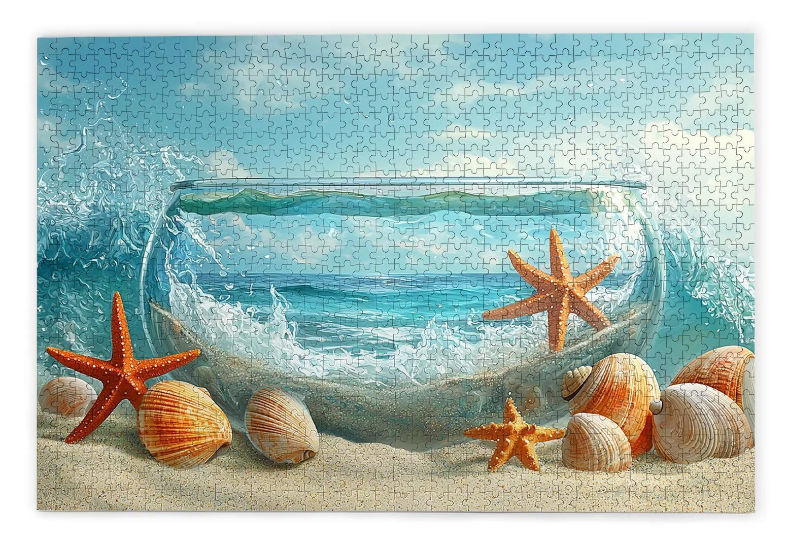 Puzzle 2000 Pezzi, Puzzle 2000 Pezzi per Adulti, Gioco Educativo Fai Da Te con Scatola Regalo per Adulti, Legno Spesso e Resistente, Impegnativi Rompecapo, Regalo Donne Uomo, Tema: Stella Marina, T-89