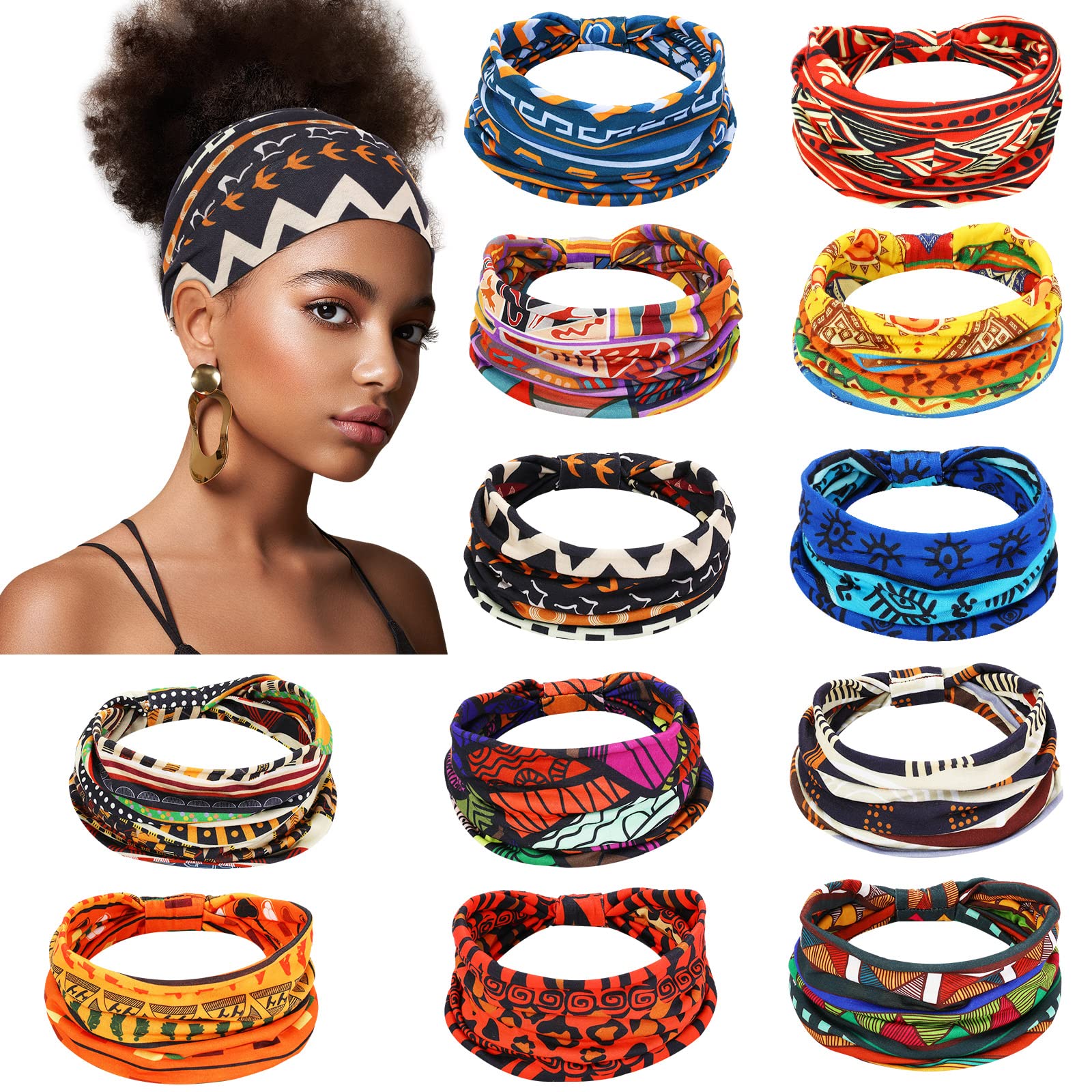 Amazon.com : Censen 12 Pcs African Headbands for Women 