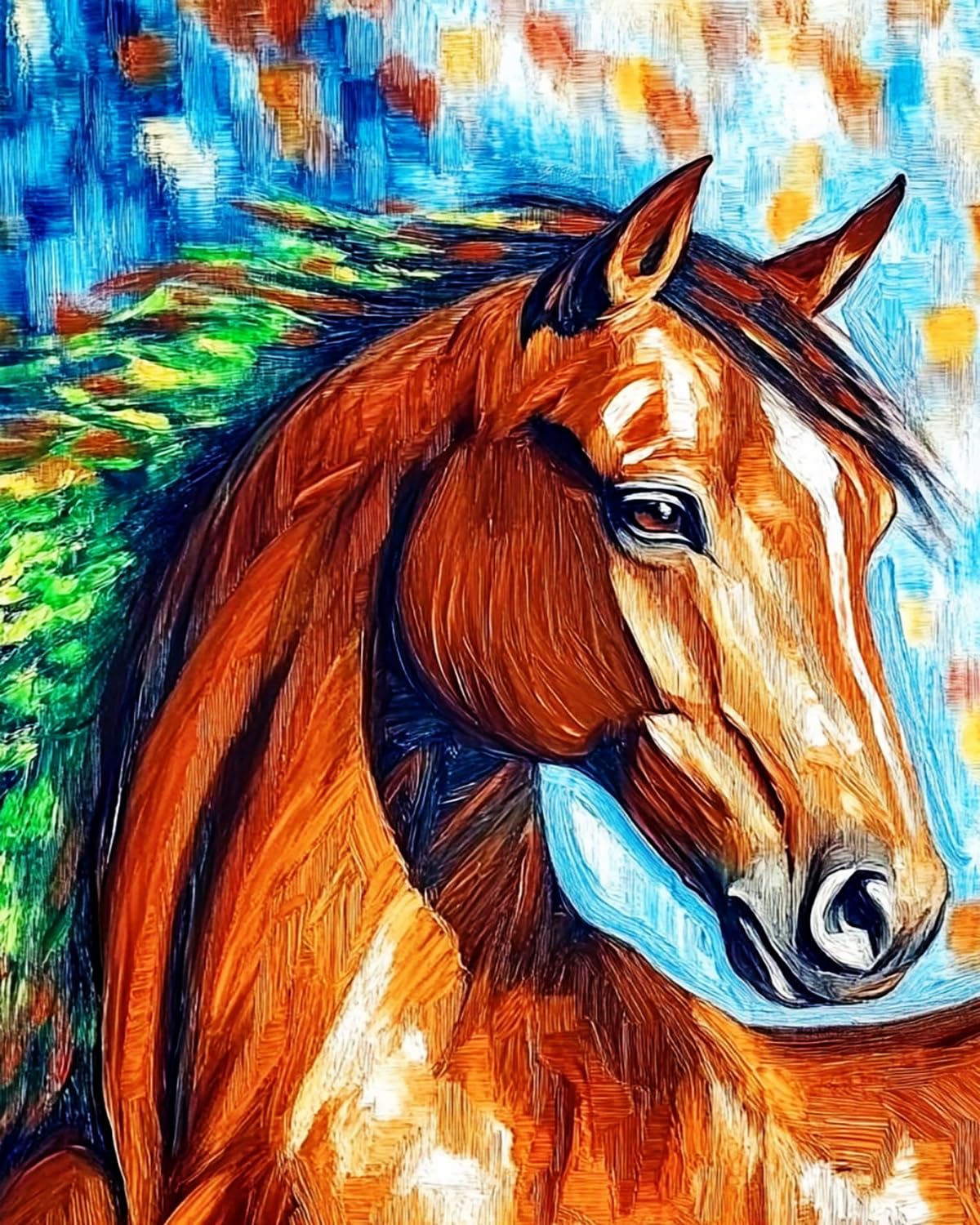 Liubaishi Multicolour Paint By Numbers For Adults, Colourful Horse Mane Theme, 40X50 Cm Acrylic Canvas Kit With Brushes And Paints