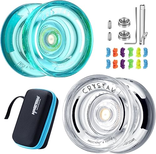 Responsive Yoyo K2 Crystal, paquete de 2 yoyos profesionales para niños, yoyos de truco de doble propósito con rodamiento de yoyo que no responde +