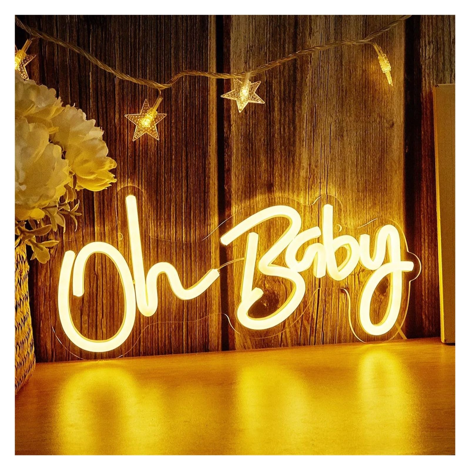 Generico Neon per Oh for baby Insegne con luce notturna da parete e decorazioni per la camera letto il soggiorno(Warm white)