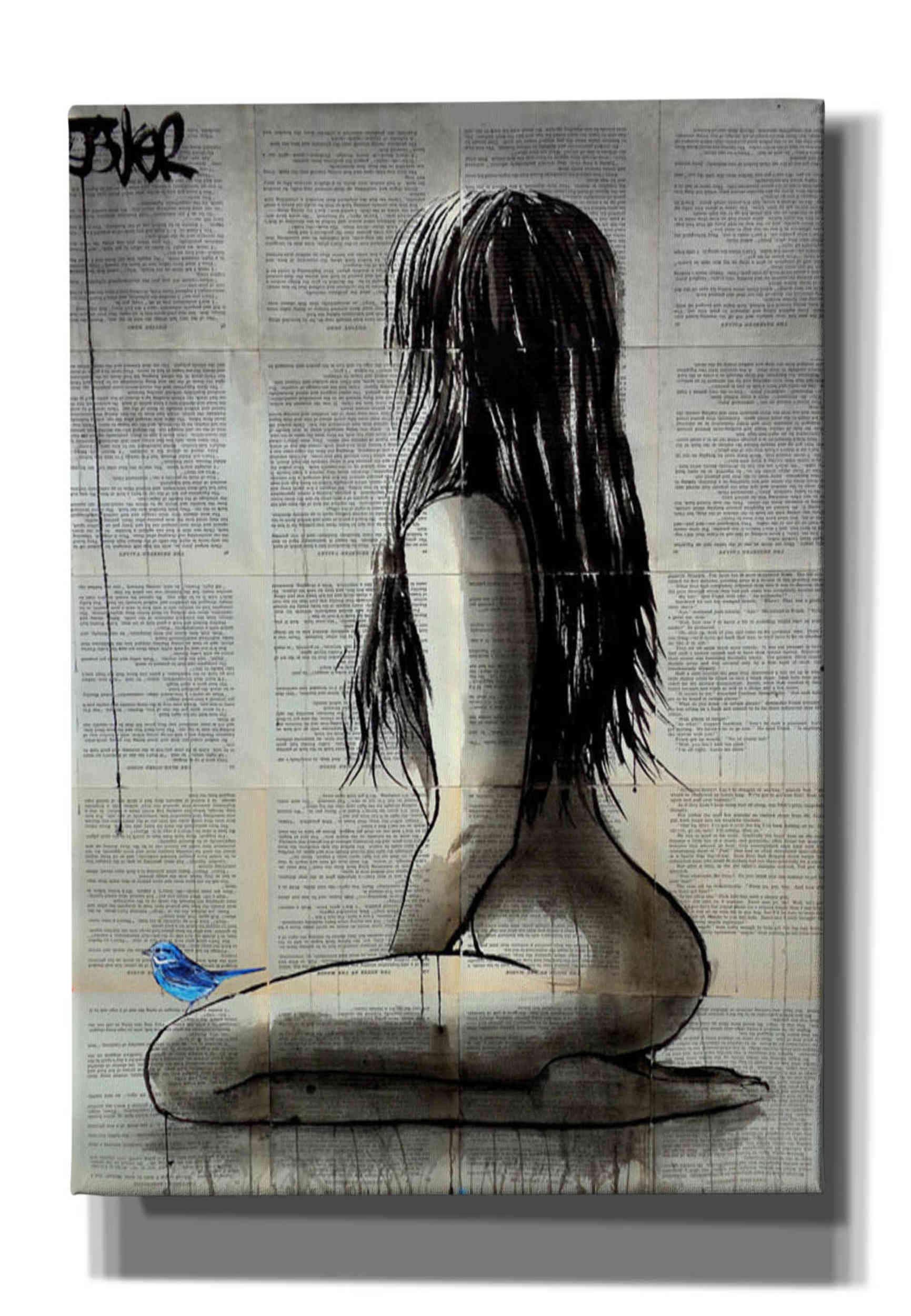 Bluebird Whisper' by Loui Jover, Canvas Wall Art, 18"x26"