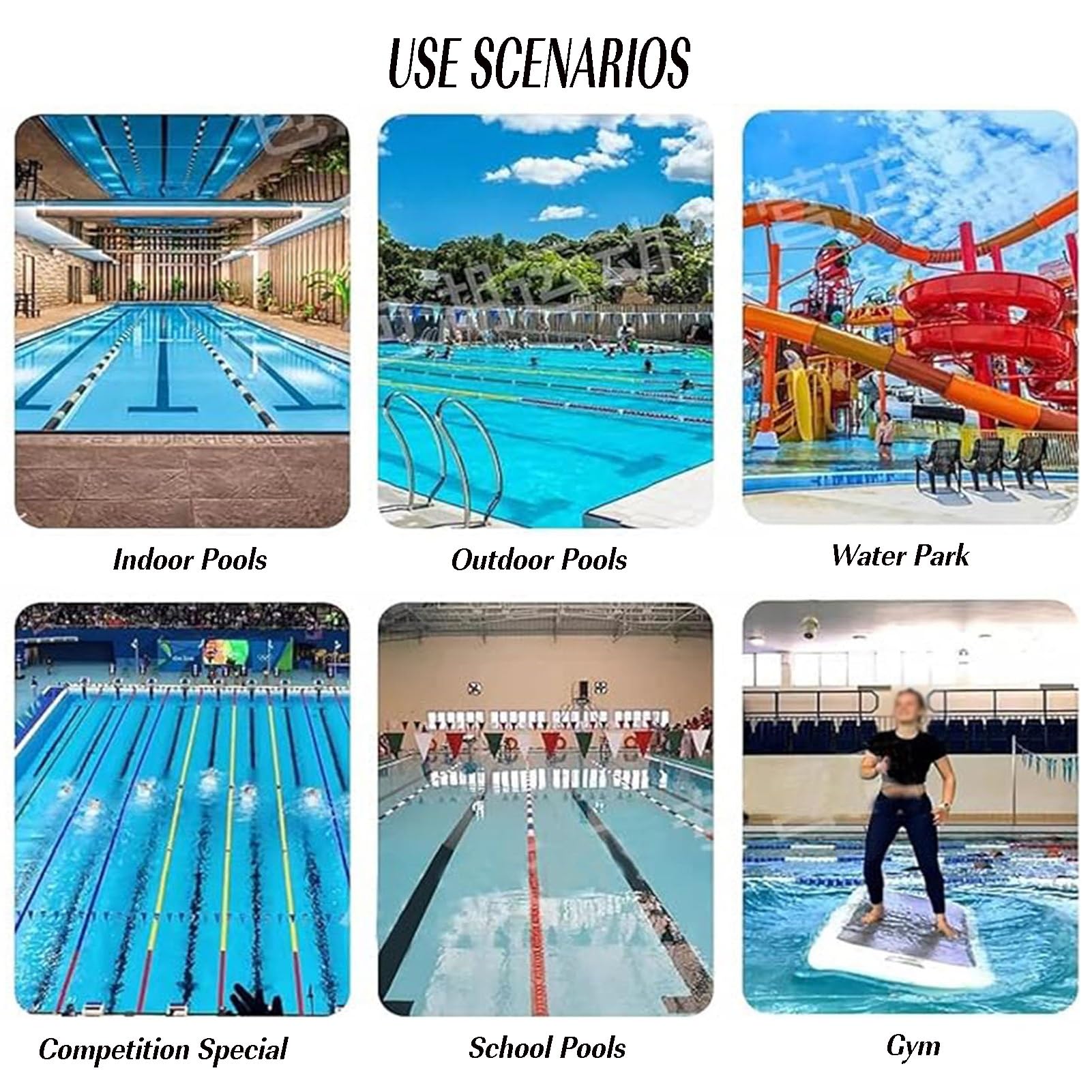 Generico Linea divisoria di Sicurezza della Piscina, Linea Segnalazione | Corda di sicurezza preassemblata, divisore for estremità poco profonda con ganci(Nylon rope,12 meter)