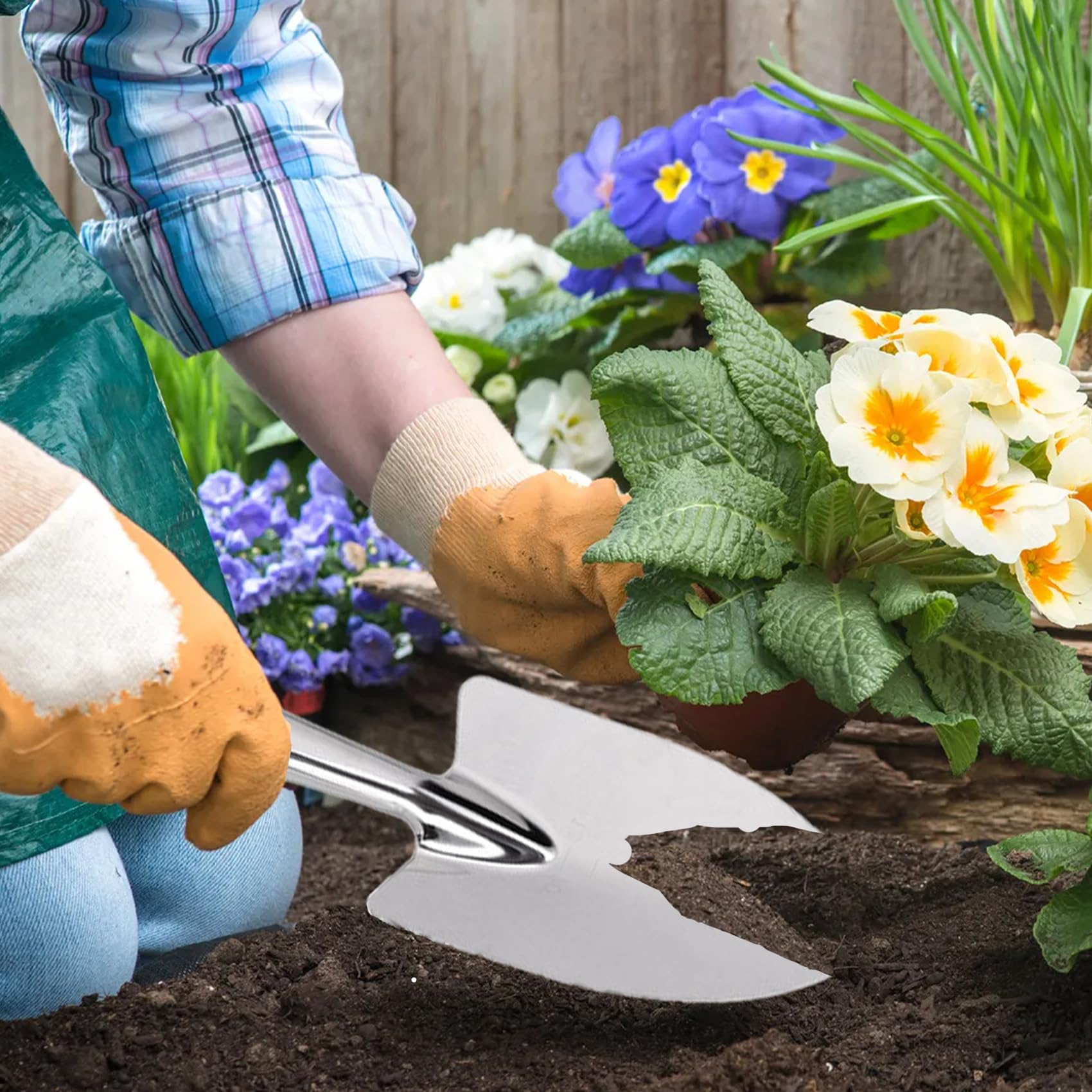 Cazzuola da giardino in acciaio inox, antiruggine, pala da giardino, vanga, piccoli attrezzi manuali, per diserbo, trapianto e scavo