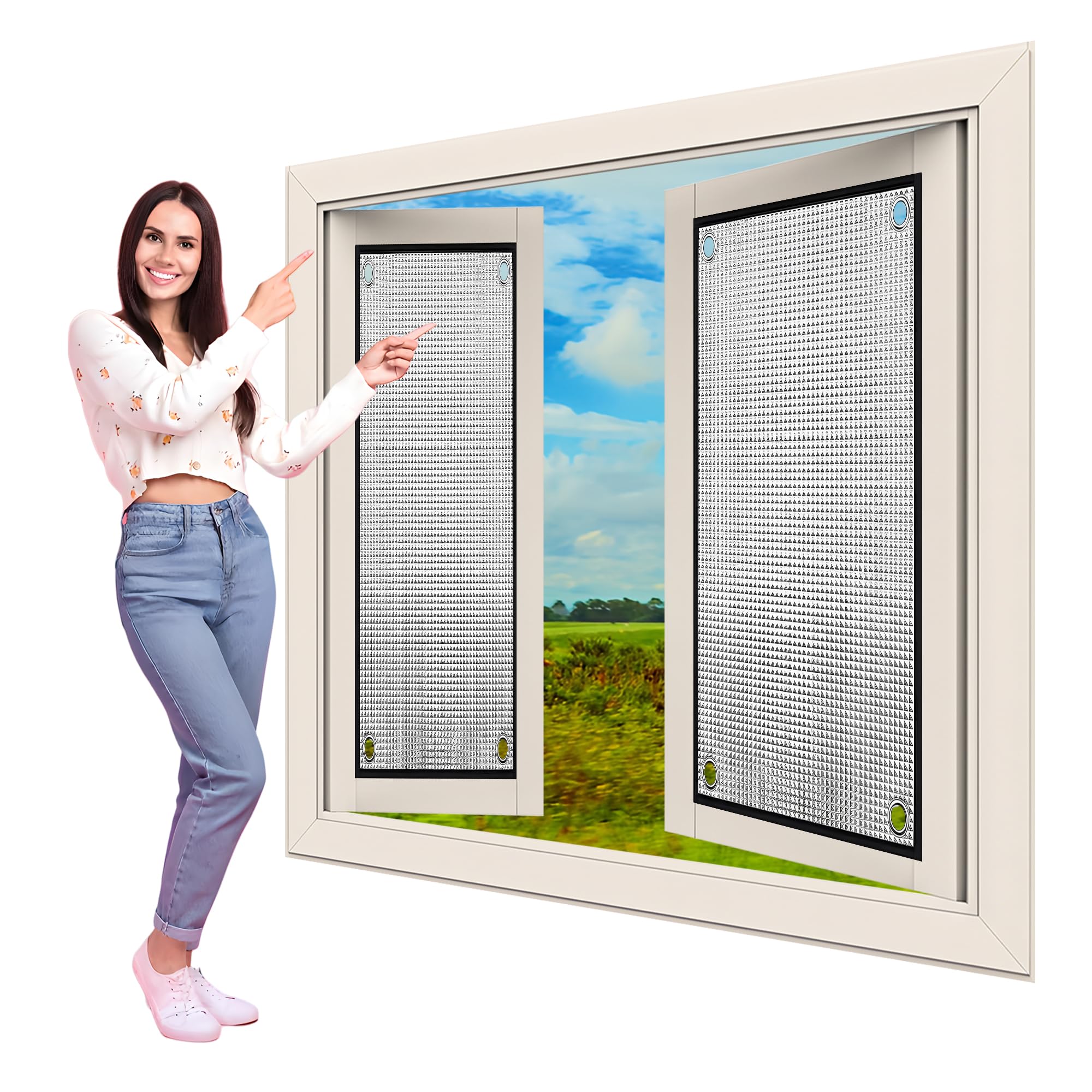Película Reflectante de Calor para Ventanas 104 x 130 cm Anti UV y Ventosas Lámina Térmica Parasol con Ventosas Coche Hogar Oficina, Plata