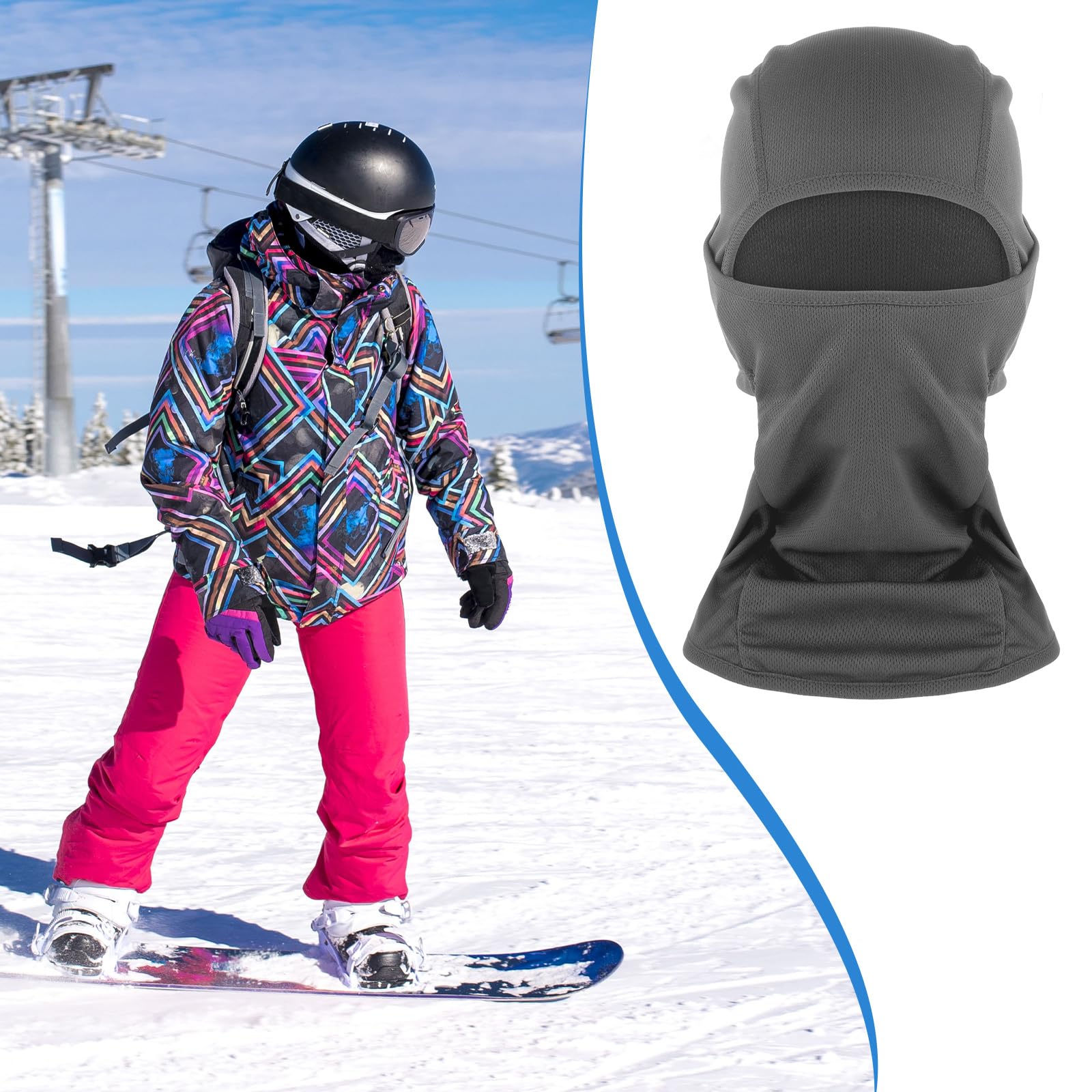 WLLHYF Sturmhaube für Kinder Skimaske Gesichtsmaske Halswärmer Winddichter Gesichtswärmer für Skifahren Radfahren Outdoor-Sportarten