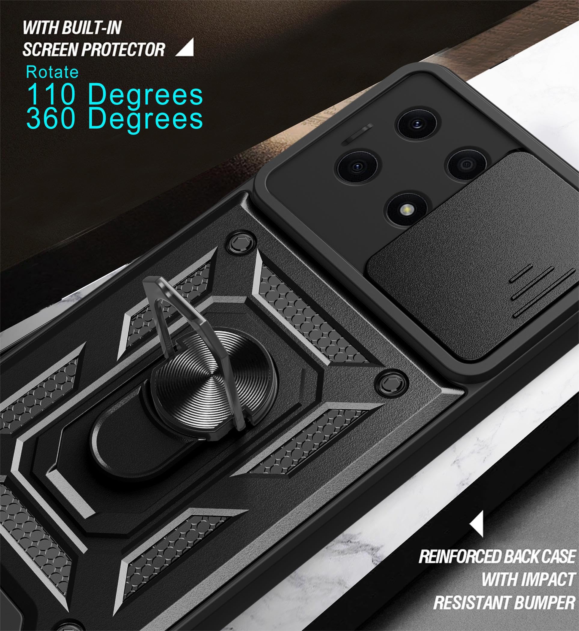 KZIOACSH Cover Compatibile con Motorola Edge 40,con Slot per Schede e Copertura per Lente