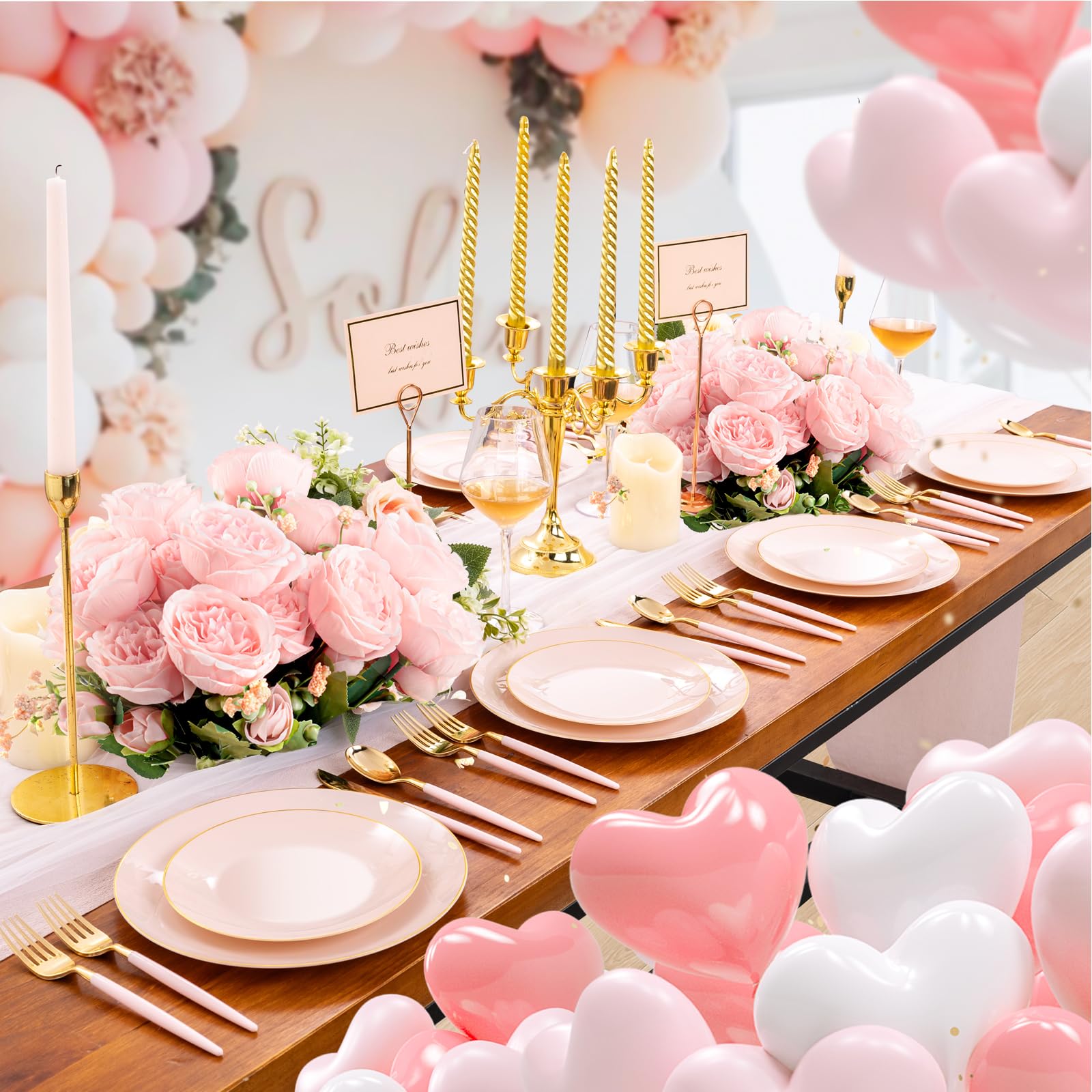 4 Mazzi Di Peonie Artificiali, Fiori Di Rosa Finti In Seta, Bouquet