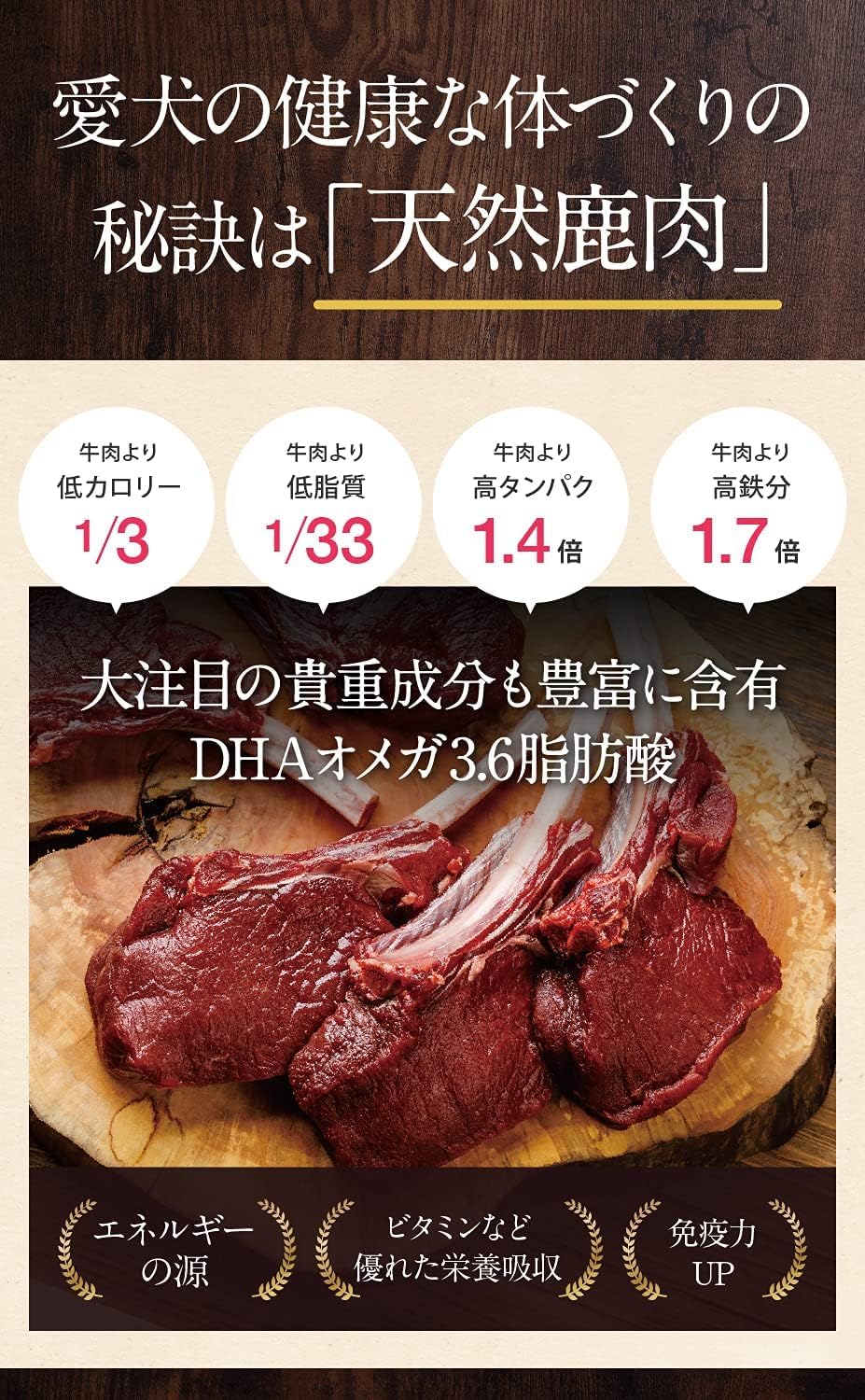 Amazon.co.jp: 【涙やけ・好き嫌いや食いつきに悩む愛犬に】国産鹿肉と