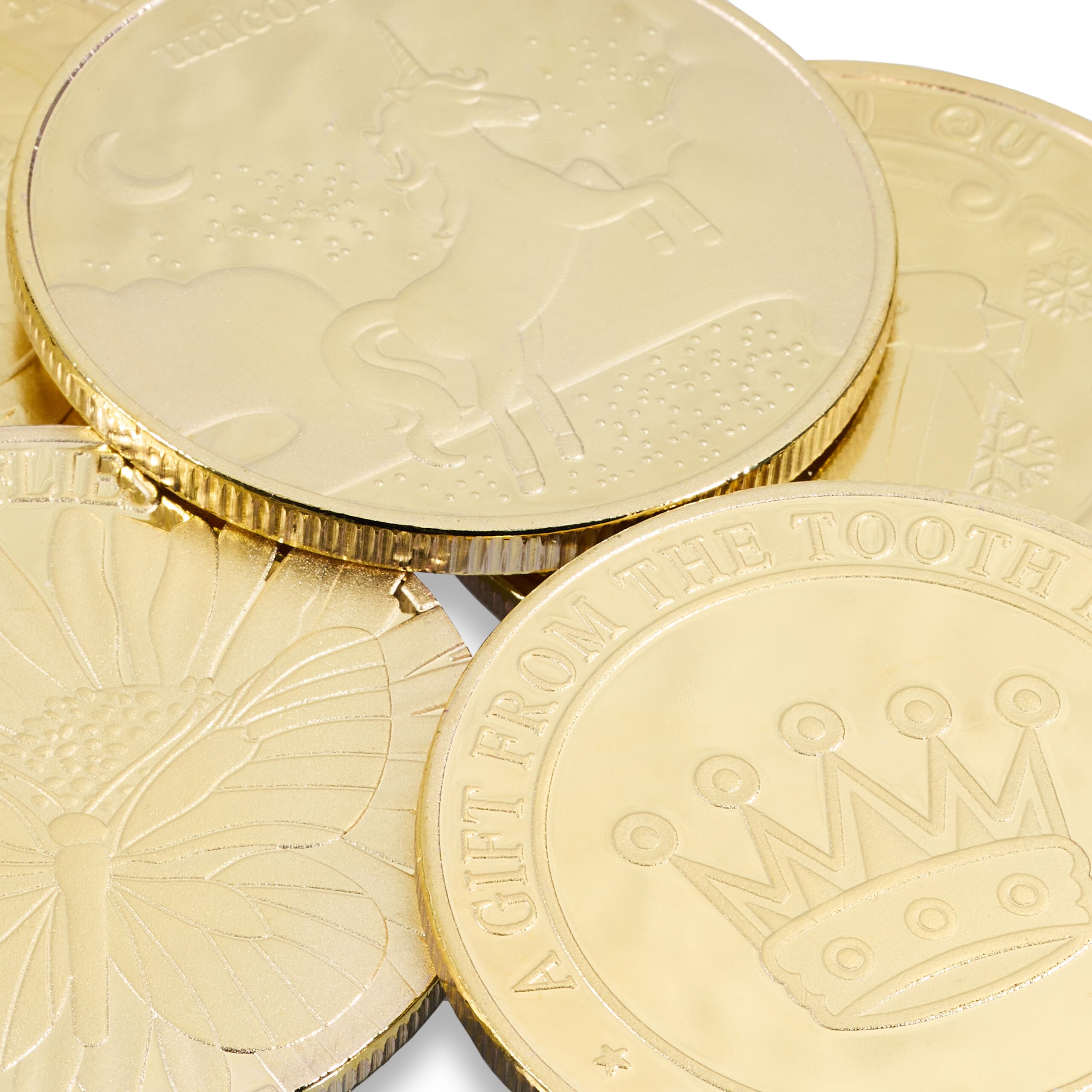 Relaxdays złote monety z wróżką, 20 sztuk, bajkowe wzornictwo, monety, prezent dla dzieci, złoty