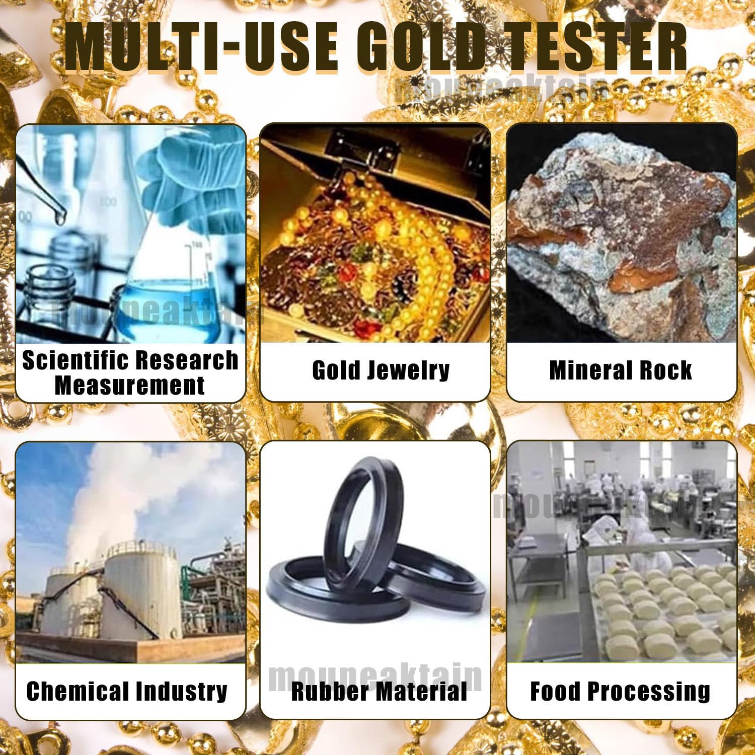 Goldprüfer, Goldprüfgerät, Goldreinheits-Analysegerät, Gold-K-Wert-Tester, Gold- Und Silberprüfer Mit Einer Genauigkeit Von 0.001g/Cm³, Edelmetallanalysator Mit LCD-Anzeige 300K