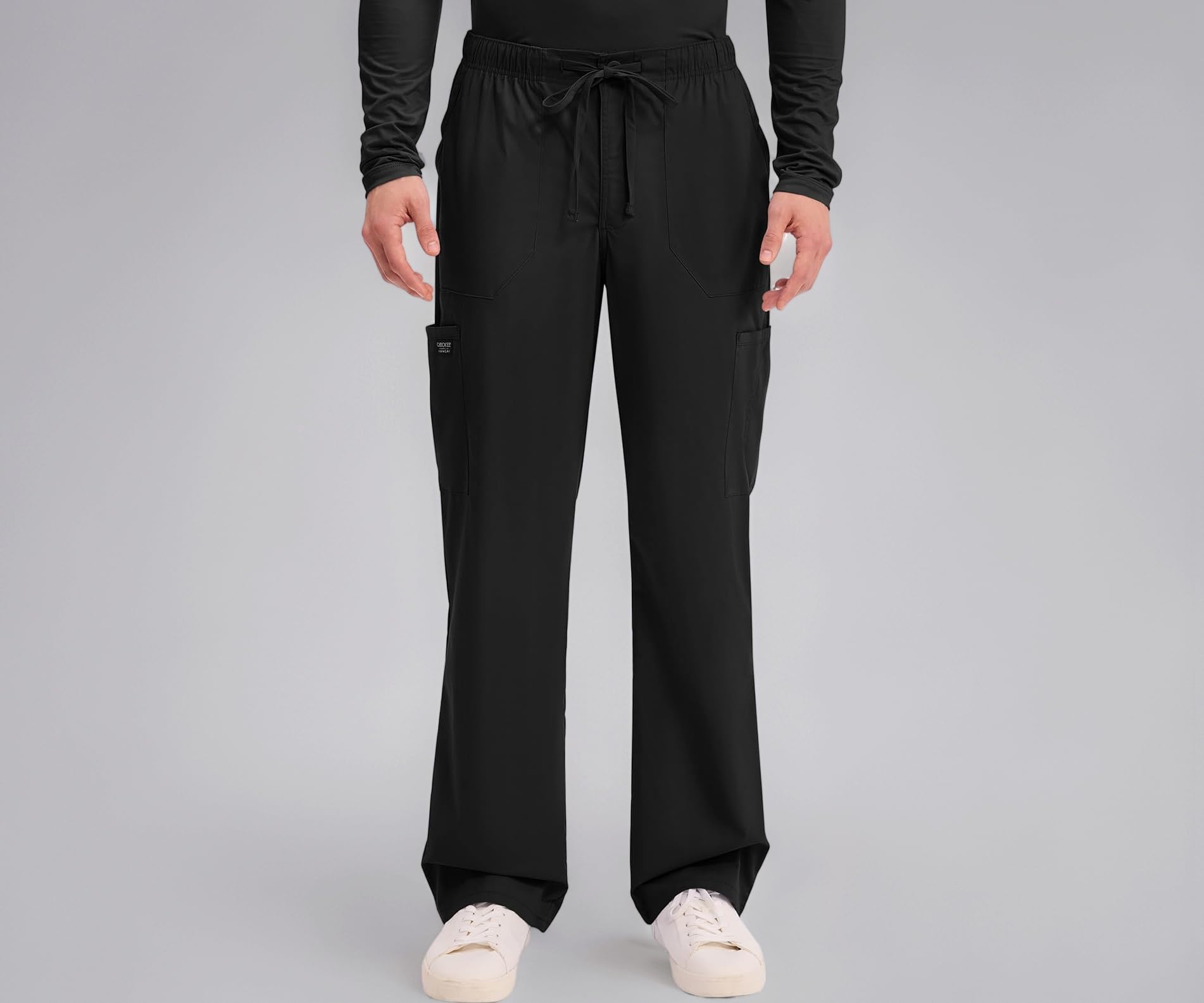 Cherokee Men's Scrub Pants Tapered Leg with Elastic Waistband Zip Fly Front and 5 Pockets WW190