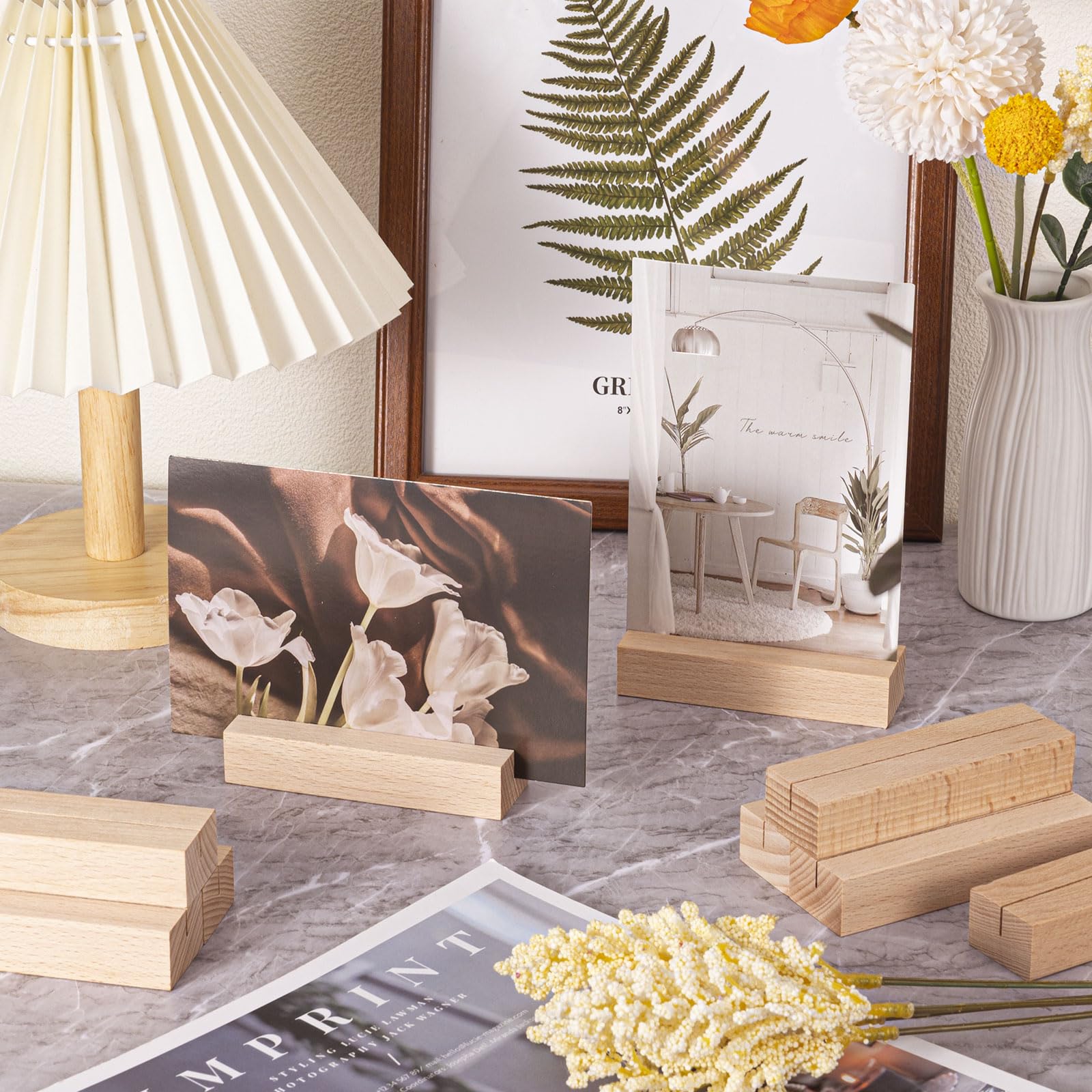 Lot De 20 Porte-Menu Mariage En Bois Avec Pince - Supports Photos Et Cartes Pour Tables Élégantes