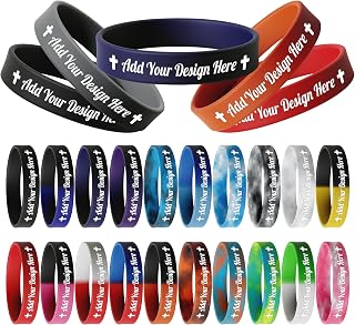 10-5000 Pcs Custom Rubber Bracelets - Personalized Silicone Wristbands Bulk with Text/Icon - Customzied Silicone Wristbands for Motivation, Events, Gifts, Promotions, Party, Awareness,for identification