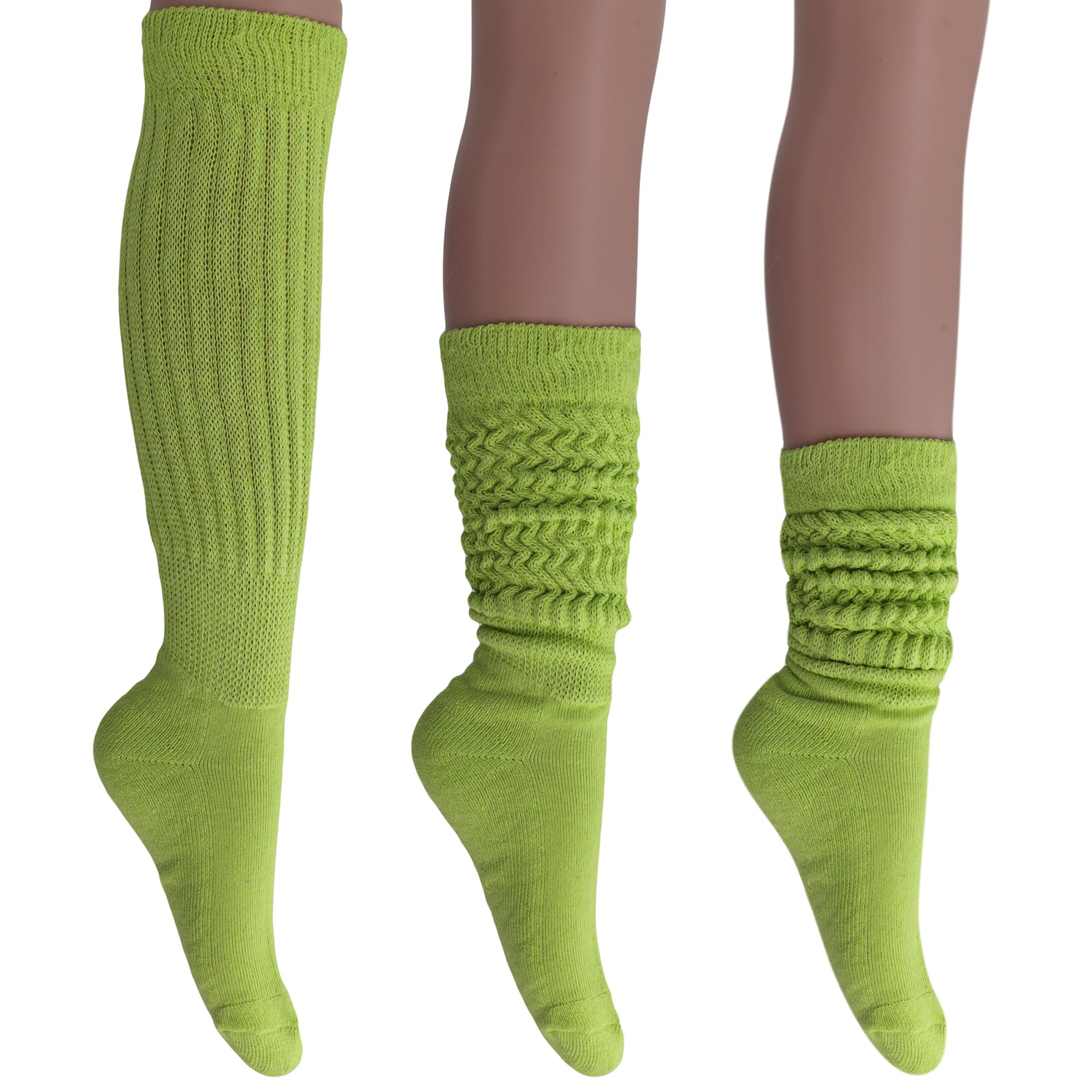 AWS/American Made Slouch Socks Cotton Scrunch Knee High Extra Long and Heavy Socks