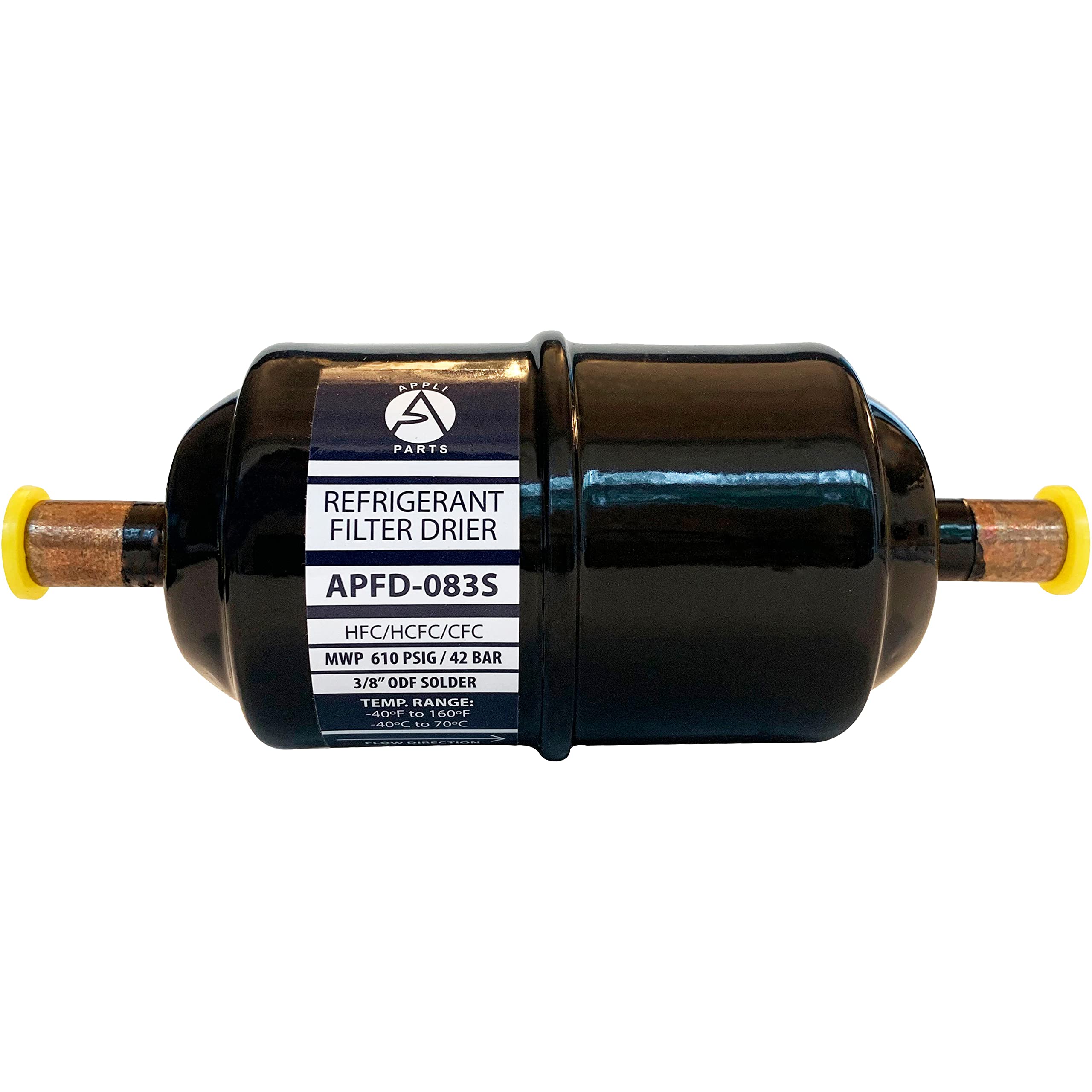 Appli Parts Liquid Line Filter Drier 083s 3/8 in. Odf Sweat Connections Unidirectional Apfd-083s