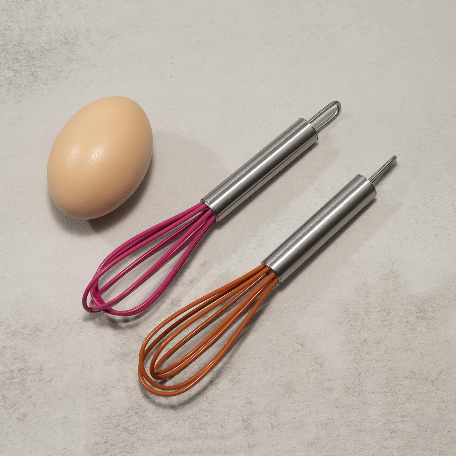 Mini Whisks 6 inch 2Pcs Stainless Whisk+silica gel, Hand Egg Mixer for Flour Cake Egg, Kitchen Cooking Baking Use Whisk - Image 3
