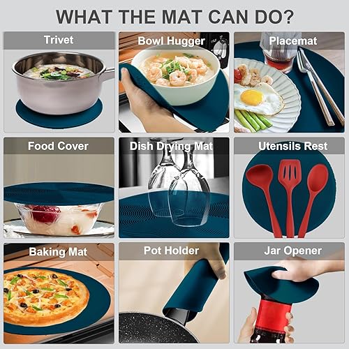 Miniatura 4 de Cubierta 3 en 1 para microondas con gancho superior para alimentos y tapete versátil, 12 pulgadas como soporte para platos, 10 pulgadas para cuenco,