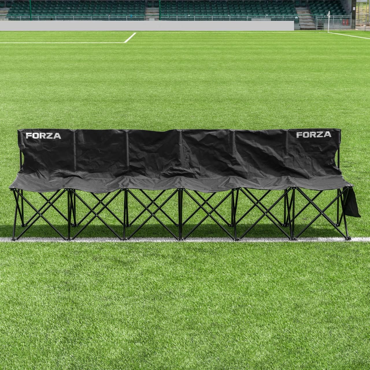 FORZA Portable Team Bench | 4, 6, 8 & 10 Seat Options, Heavy Duty Steel Frame with Carry Bag, Foldable Soccer Team Bleachers for Sports Teams, Coaches & Substitutes [Bench Only]