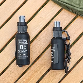 2 個 スプレーボトル アルコール対応 カラビナ ハンディ アウトドア、 化粧品小分け容器、再利用可能なアトマイザー スプレー ボトルは、霧吹き 詰め替えボトル 遮光 小分けボトル噴霧器 香水アトマイザー 一体型 ポータブル キャンプ 携帯用 日常用 出張用 旅行用