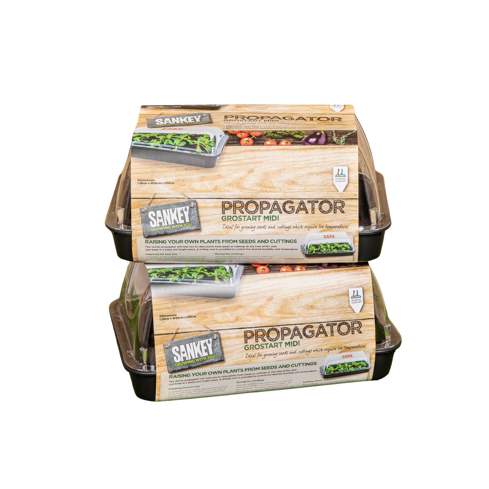Samuel Alexander Light 2 X 38Cm Unheated Seed Starter Trays Grostart Midi Propagators Indoor Seedling Planters
