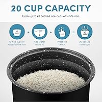 Vista 4 de AROMA® 20-Cup (Cooked) / 10-Cup (Uncooked) Digital Rice Cooker, Multicooker, Slow Cooker, Steamer, Flash Rice, Keep Warm, Sensor Logic® Technology