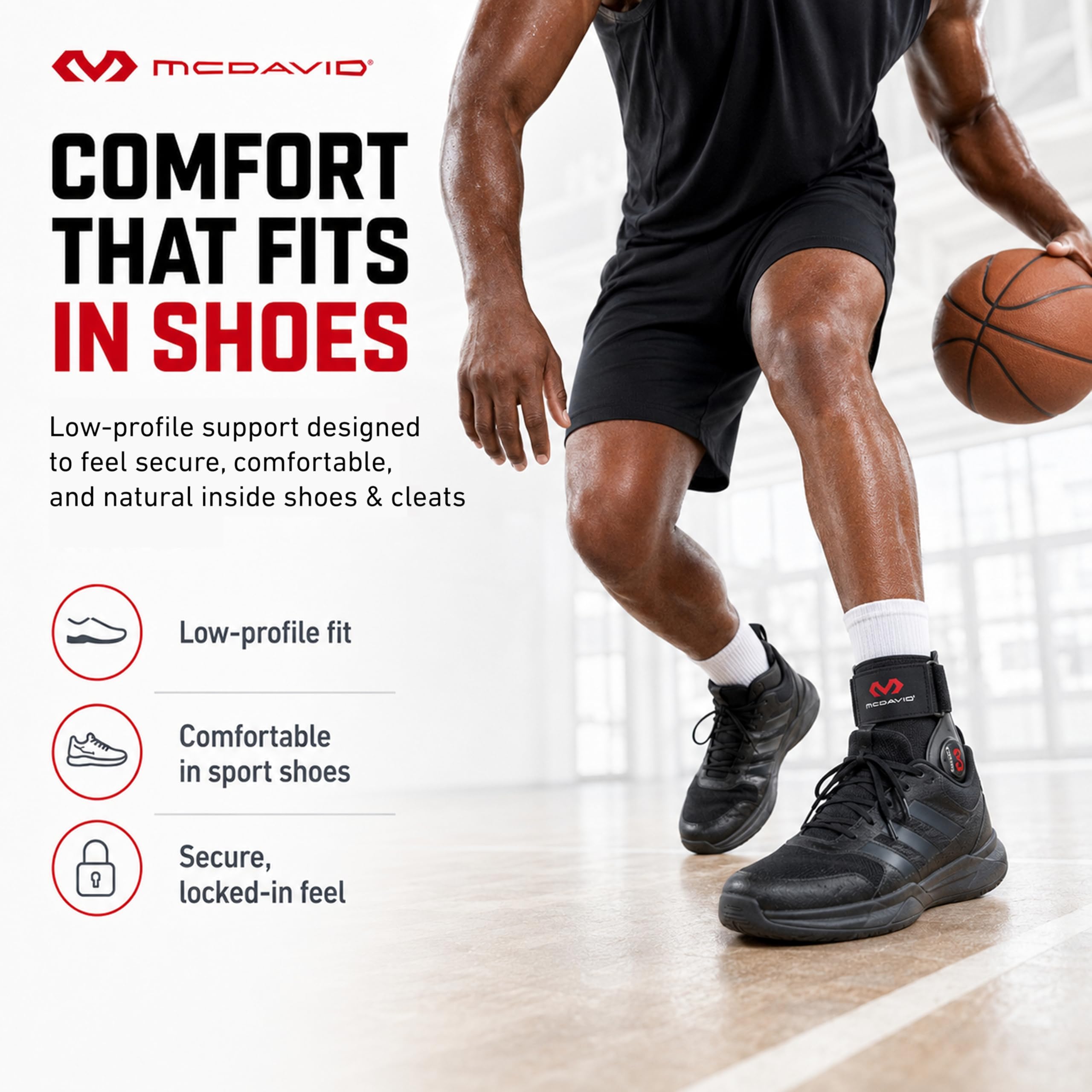 Mcdavid Unisex 4197-le-bk Bio-logix Ankle Brace, Negro, M/L