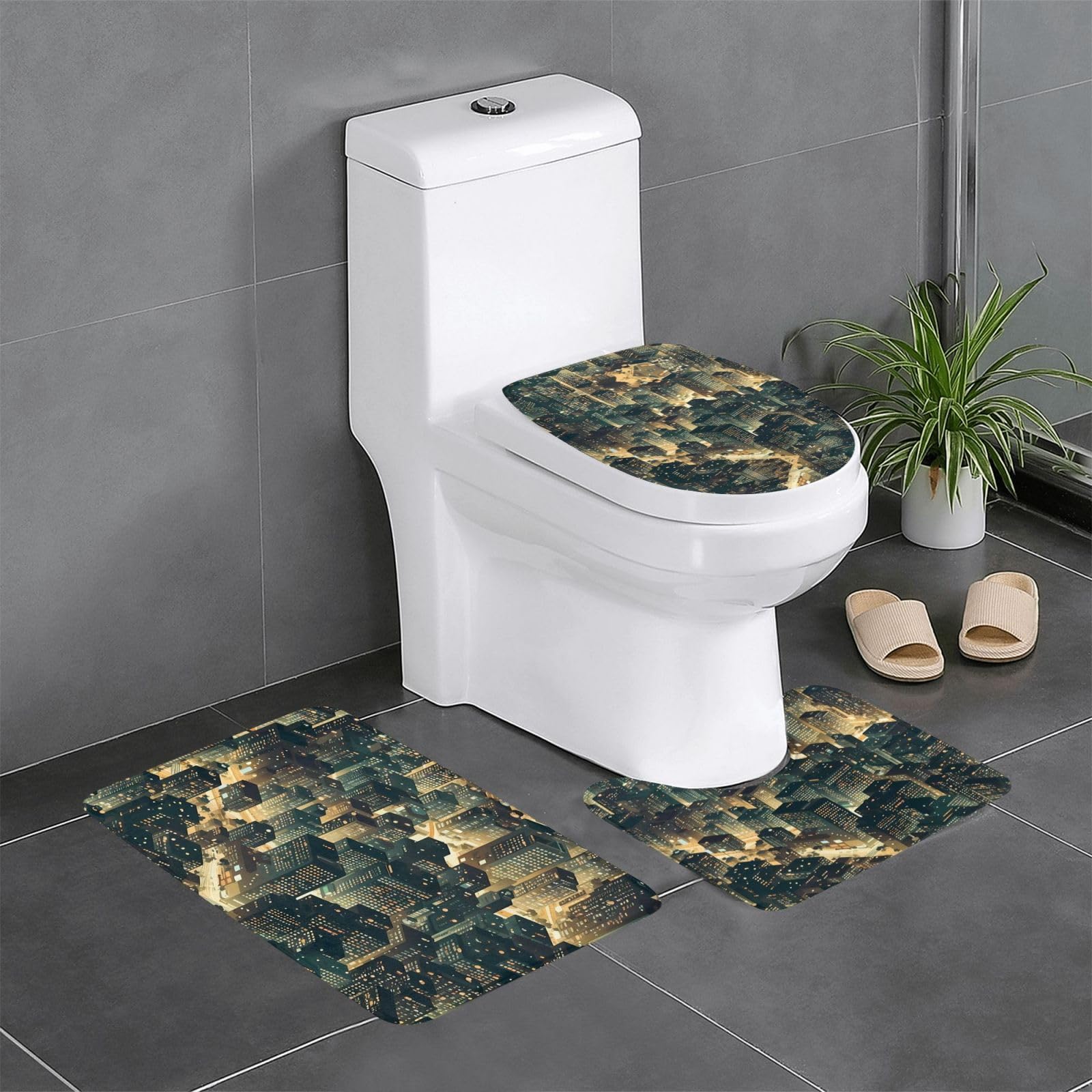 Tapis de salle de bain antidérapants Hong Kong | Lot de 3 pour éviter les glissades au sol
