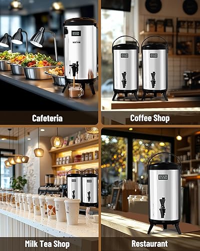 Miniatura 8 de WantJoin Dispensador de bebidas aislado, urna de agua caliente y fría para 75 tazas, para catering, dispensador de bebidas calientes de acero