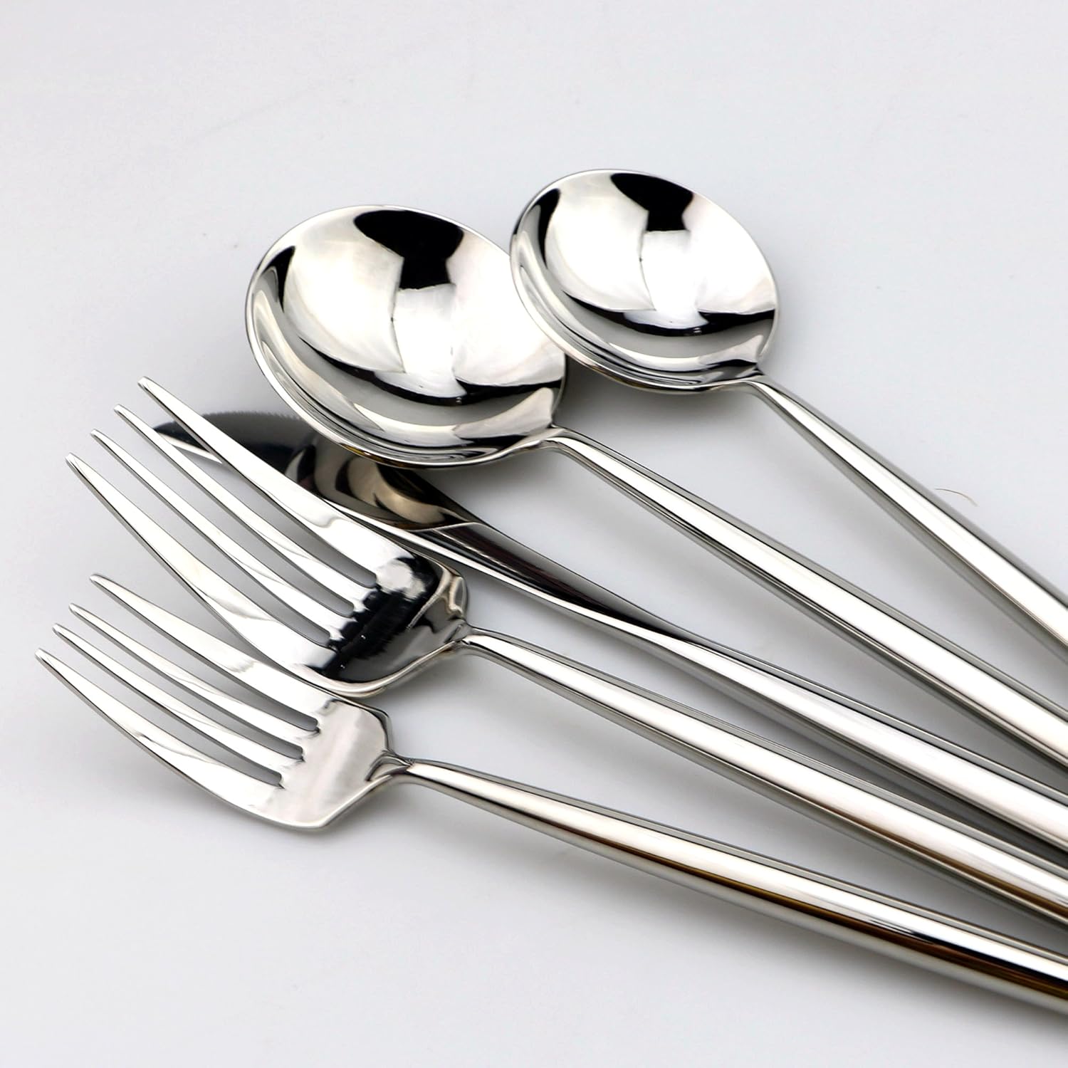 20-Piece Flatware Set, 18/10 Stainless Steel Dishwasher Safe, Mirror Polishing Silver