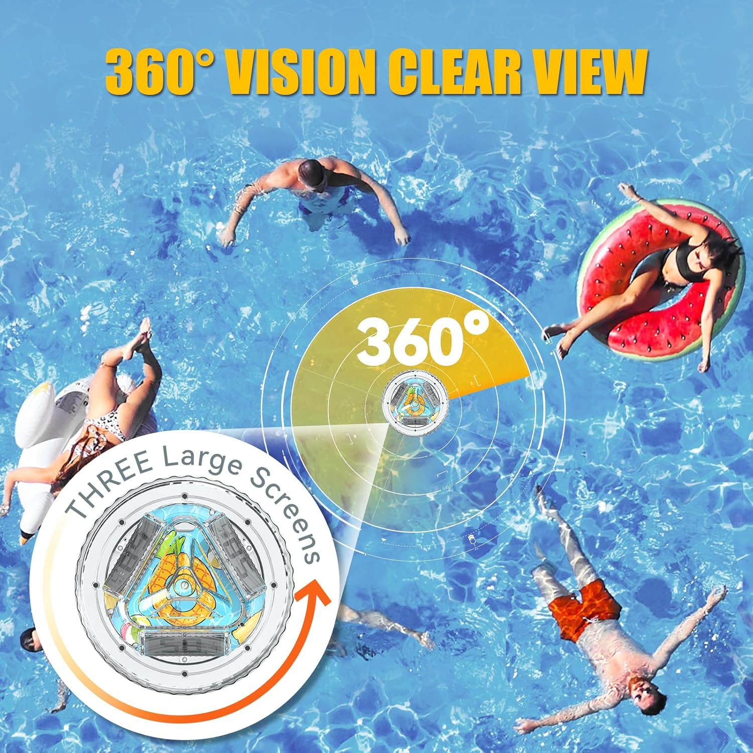 360 degree vision clear view of the pool thermometer display.