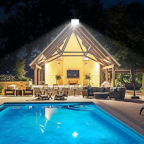 Miniatura 2 de YQNLIFA Luces LED de inundación para exteriores, 300 W enchufables con cable de 10 pies, luz blanca diurna de 5000 K, luces de trabajo LED