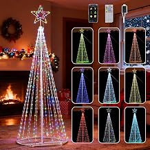 12Ft RGB Outdoor Lighted Christmas Tree Cone Lights Outside Decor for Xmas