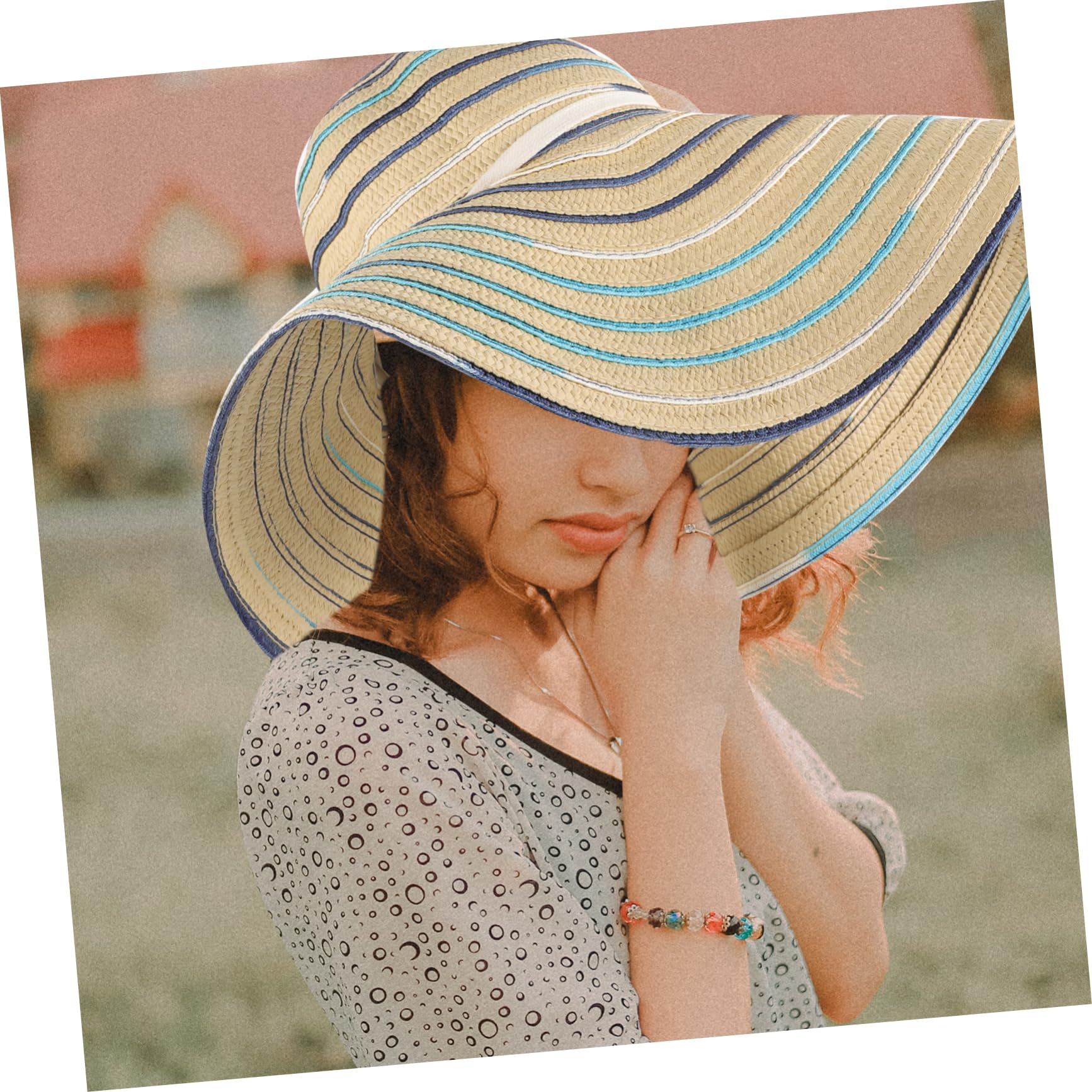 minkissy Chapeau Pare-Soleil Pliable à Large Bord en Paille pour Femme