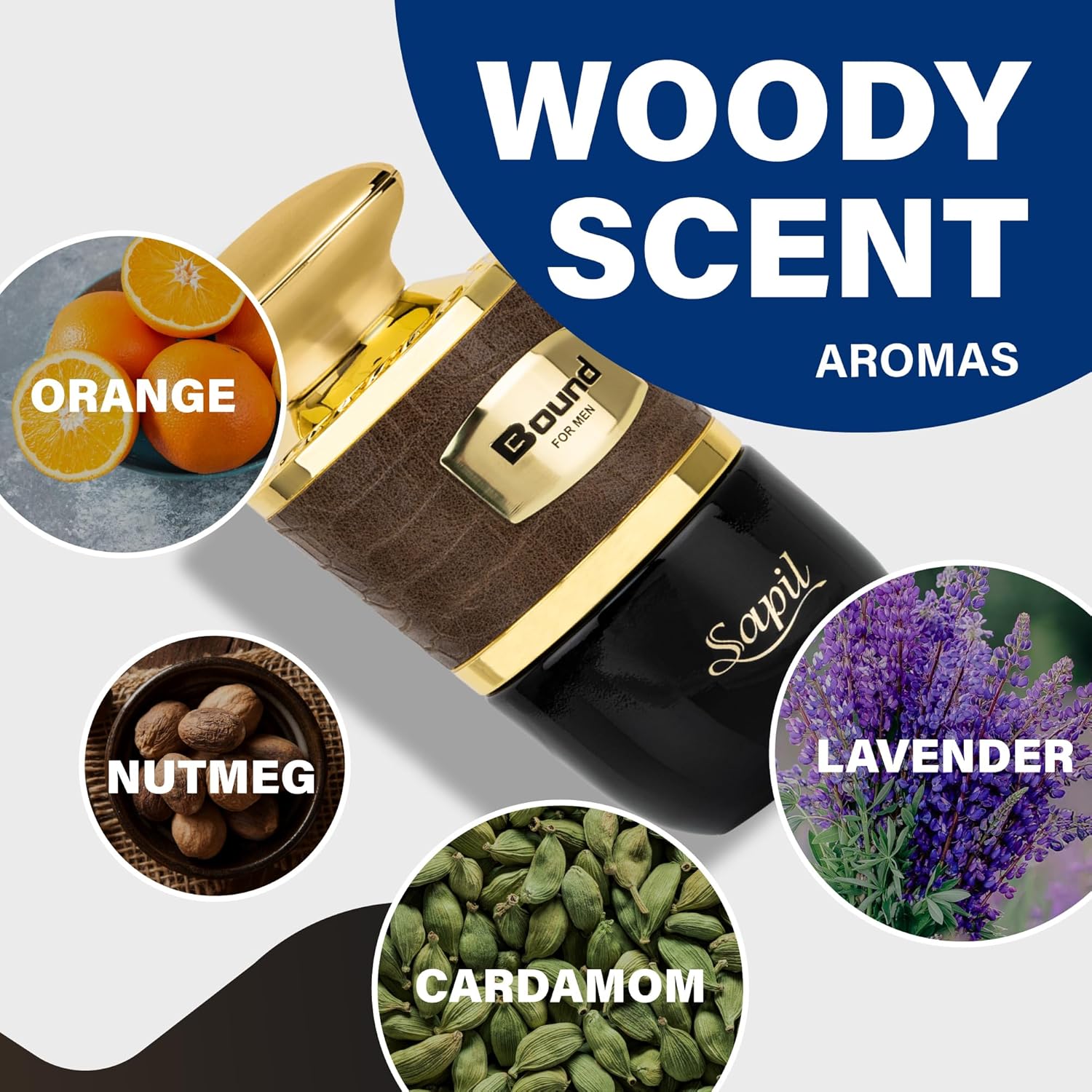 Sapil Bound Eau de Parfum for Men – Long Lasting Oriental Spicy Perfume | Green Mandarin, Cardamom & Leather Notes | Warm Masculine Fragrance | 3.4 oz / 100ml - Image 4