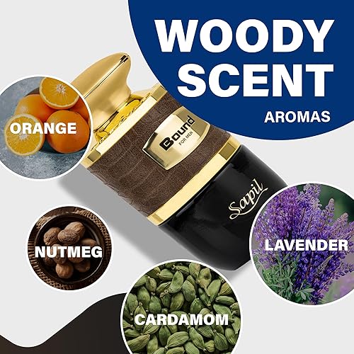 Miniatura 4 de Sapil Bound Eau de Parfum para hombre – Perfume oriental picante de larga duración Mandarina verde, cardamomo y notas de cuero Fragancia