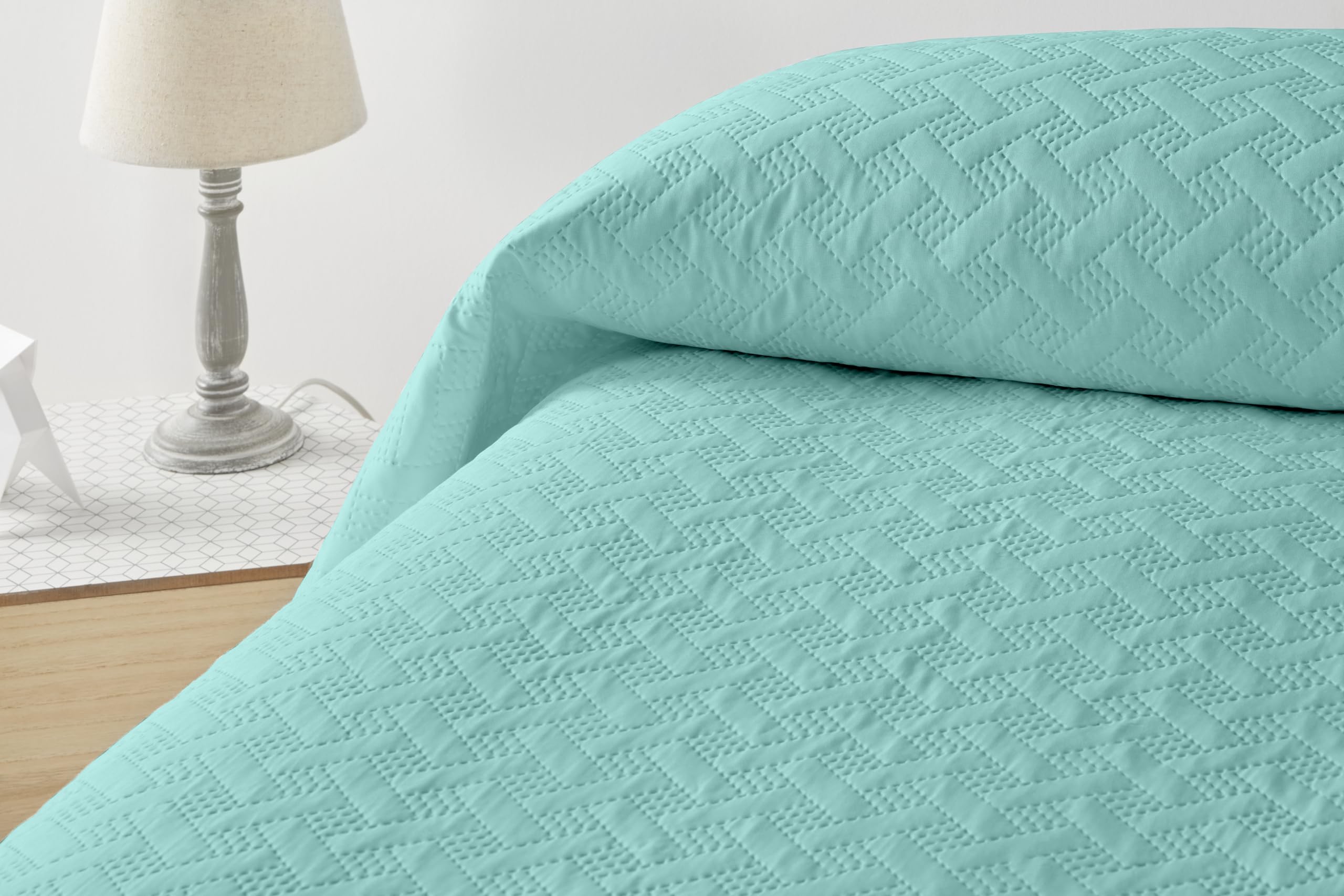 Degrees home - Liso - Colcha Cama 135 - Colcha bouti Cama - Primavera, Verano - 230x260 - Verde