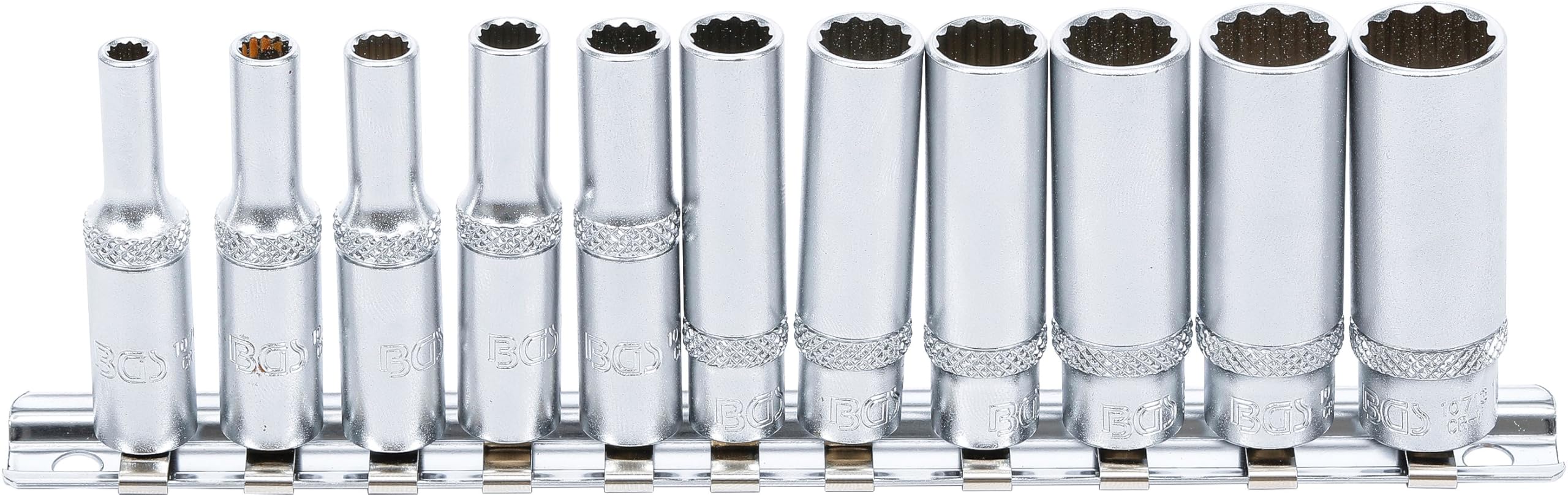 BGS 5251 | Socket Set, 12-point, deep | 6.3 mm (1/4") Drive | 4 - 13 mm | 11 pcs.